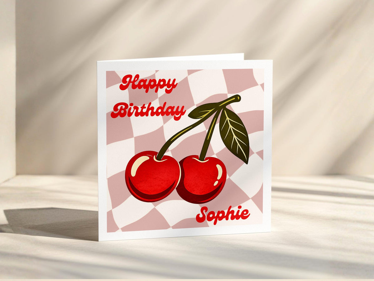 Birthday Card for Her | Custom Name Retro Gift | Sisters Birthday | Personalised Gifts