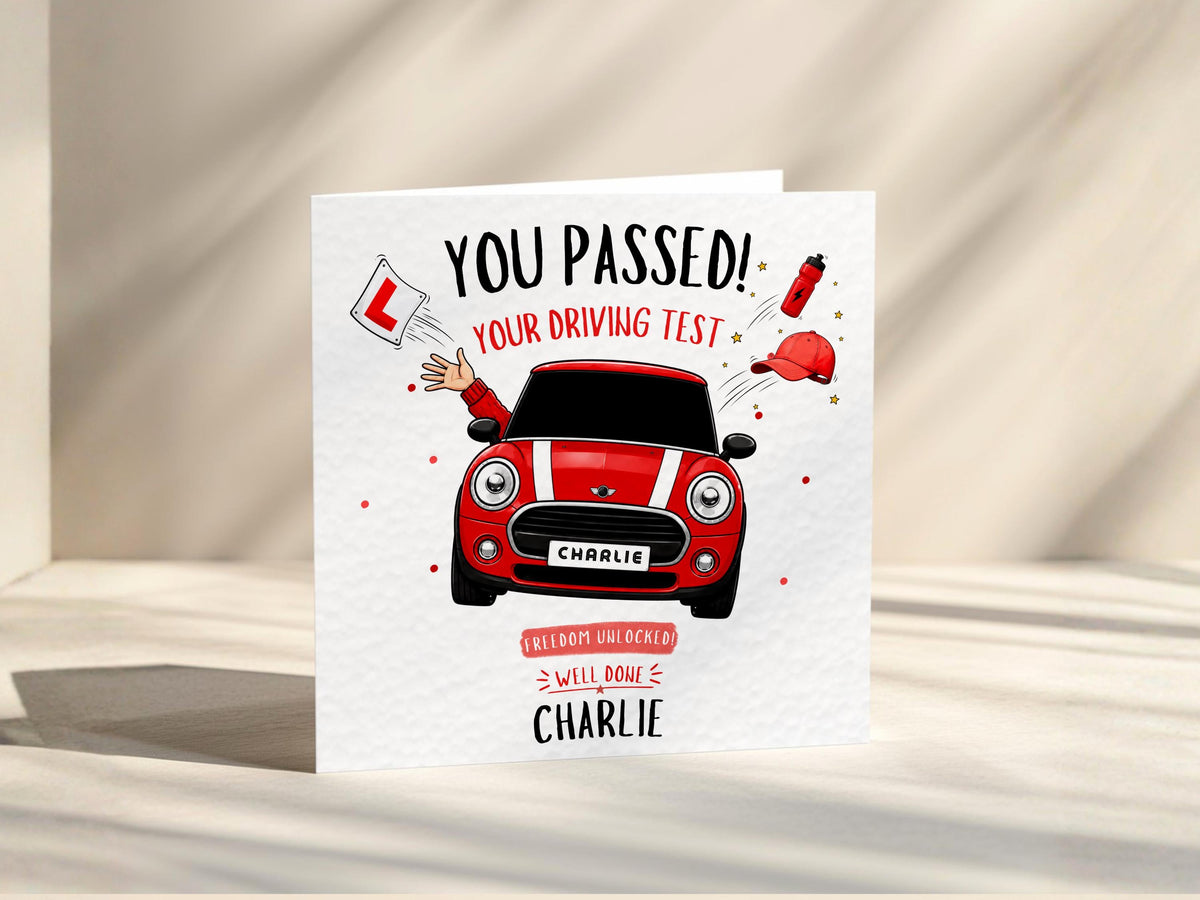 Driving Test Pass Card Personalised For New Driver With Name And Number Plate