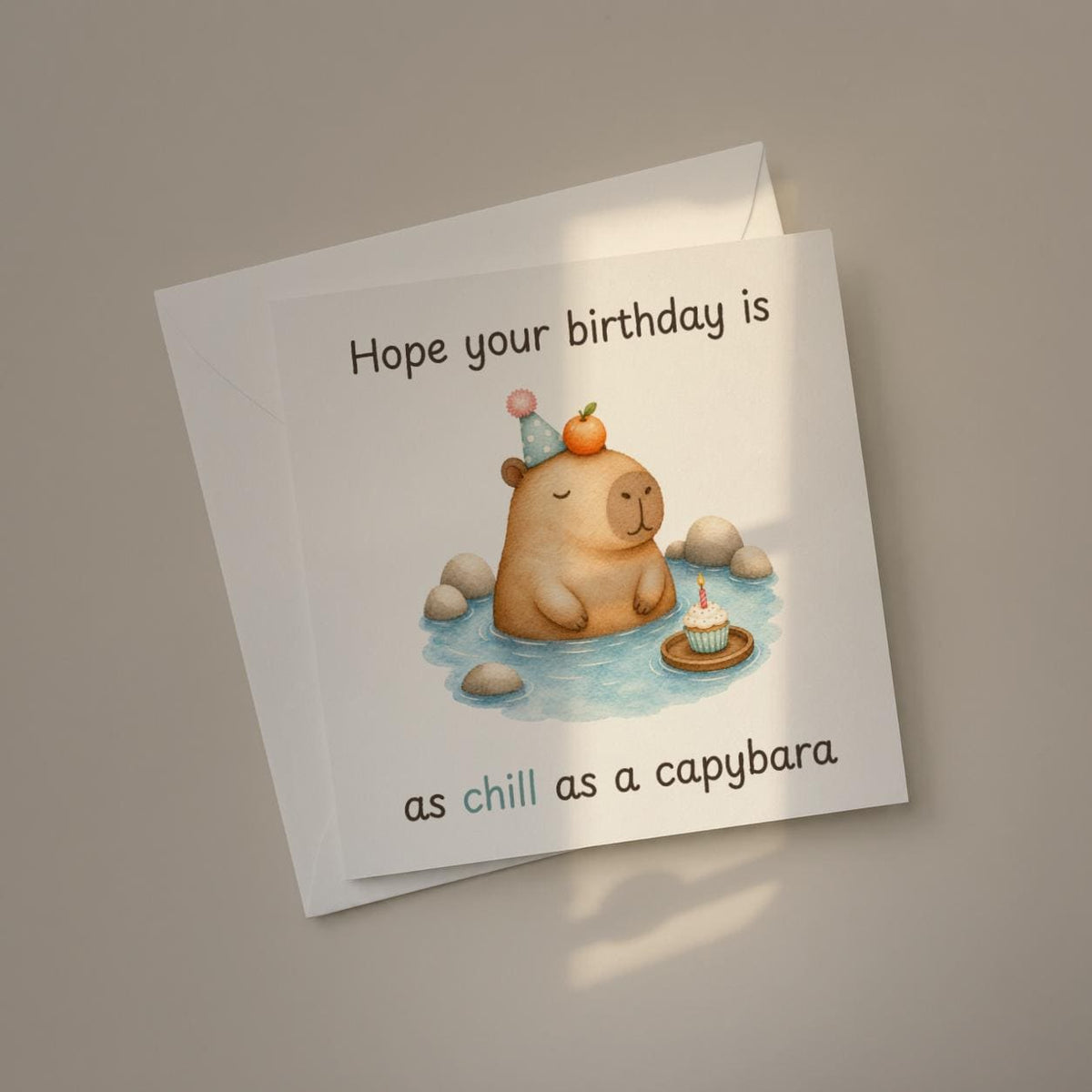 Capybara Birthday Card for Animal Lovers, Funny Greeting