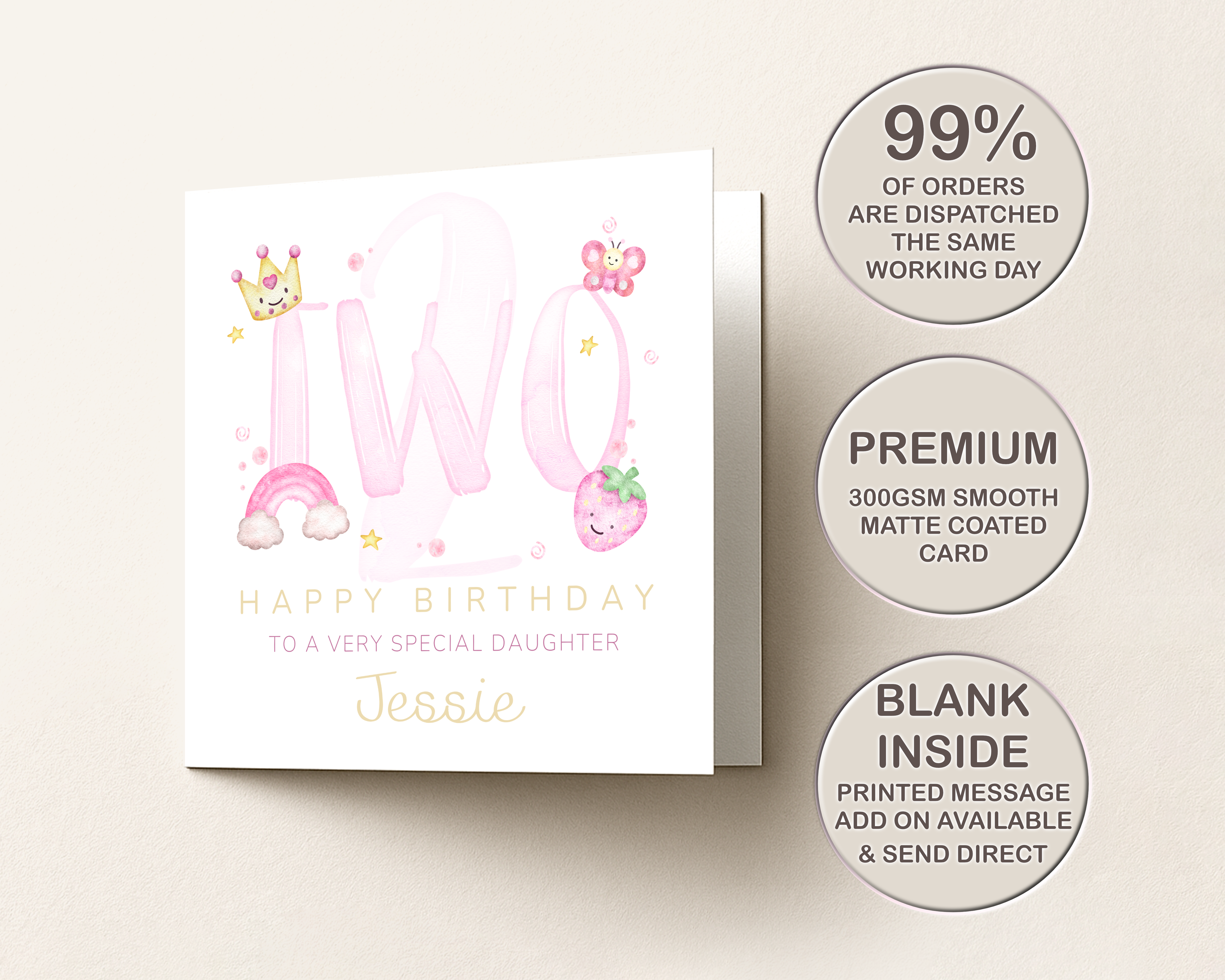 Personalised Birthday Card for Girl, Custom Name and Age, Daughter, Granddaughter, Niece or Goddaughter, image 12