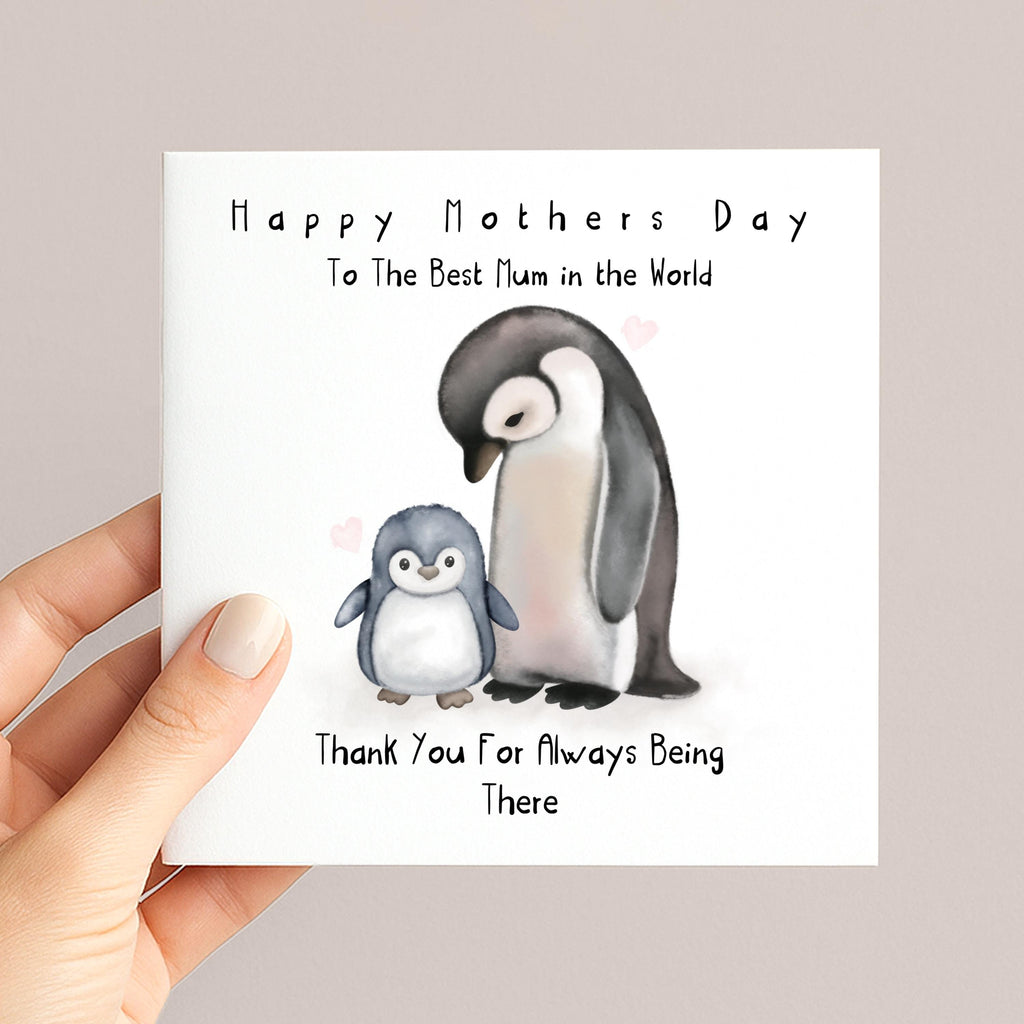 Penguin Mother's Day Card | Watercolour Illustration | Heartfelt Message