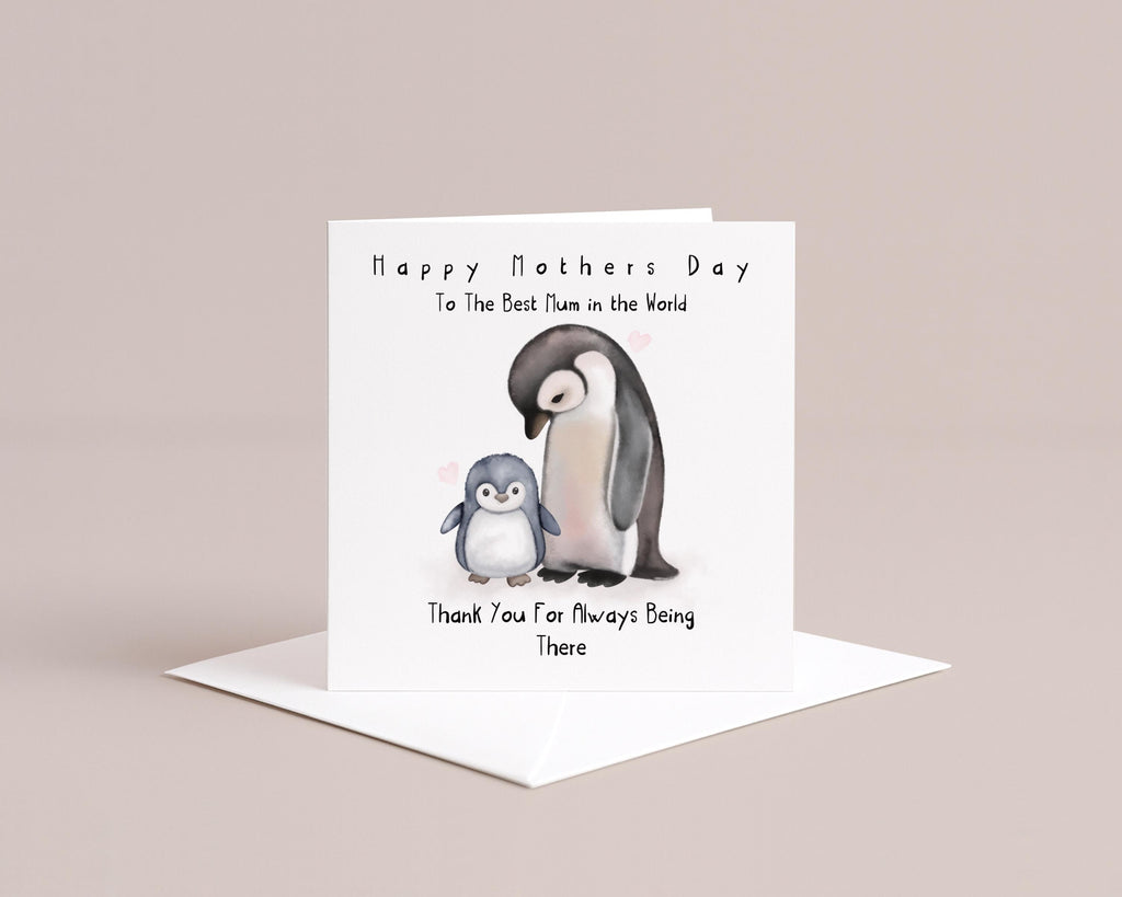 Penguin Mother's Day Card | Watercolour Illustration | Heartfelt Message
