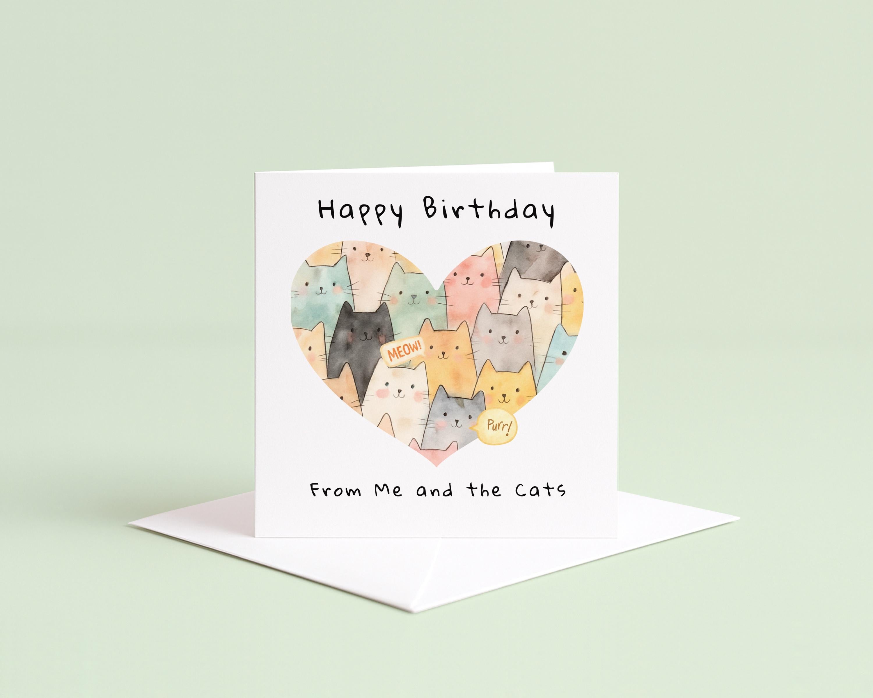 Funny Birthday Cat Birthday Card | Pet Lover Bday | Animal Gift For Friend