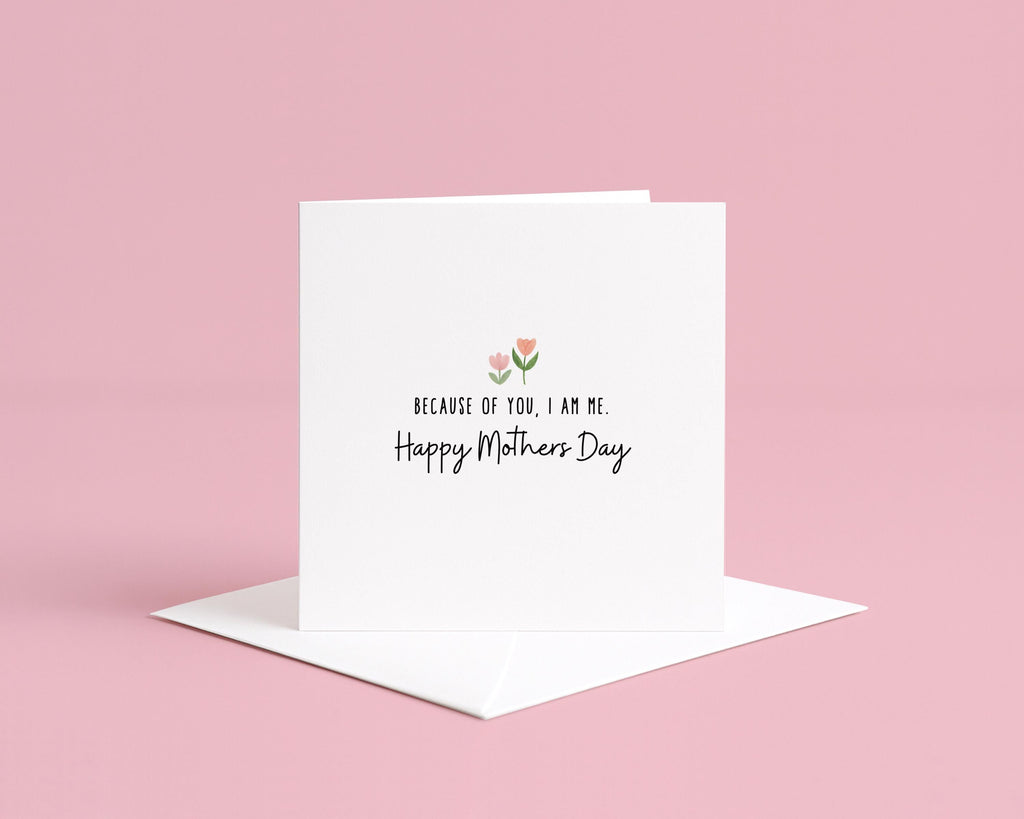 Minimalist Mothers Day Card | Special Mum Quote Greeting, Floral Bouquet Illustration