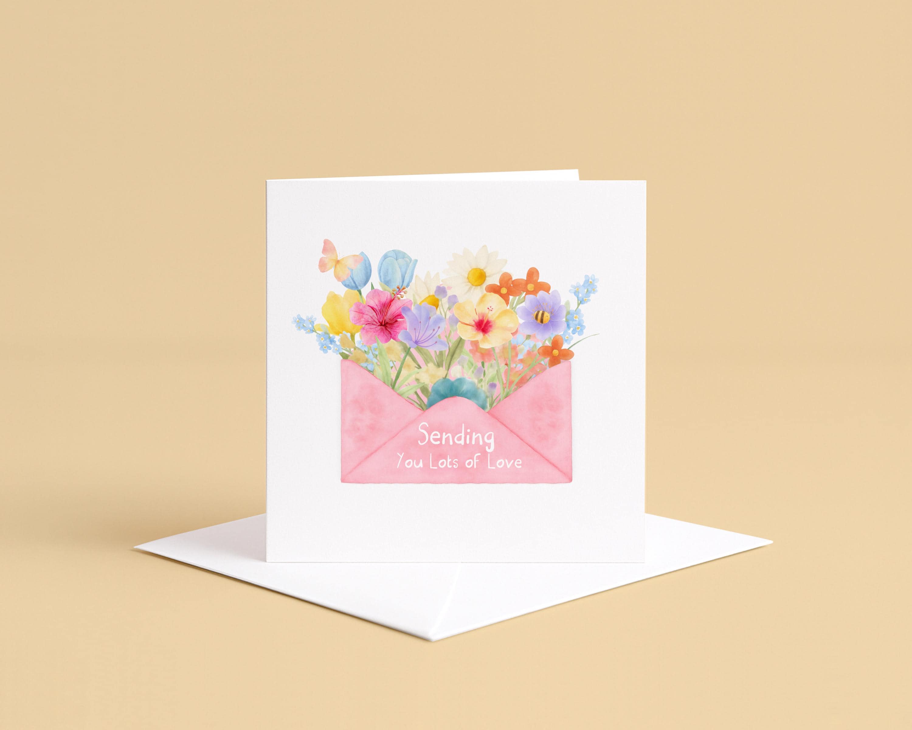 Thinking of You Card – Pastel Floral Design