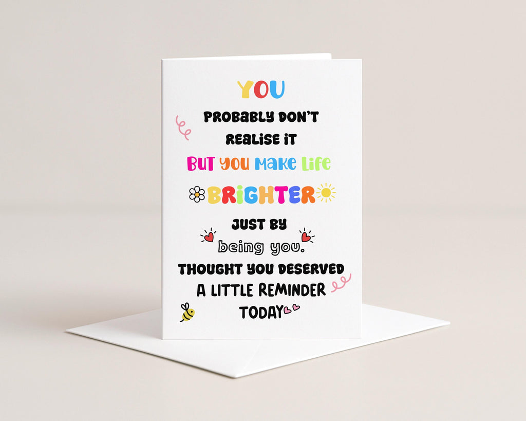 Positive Reminder Card | Affirmation Cheer Up Card | Message For Friend | Appreciation Greeting