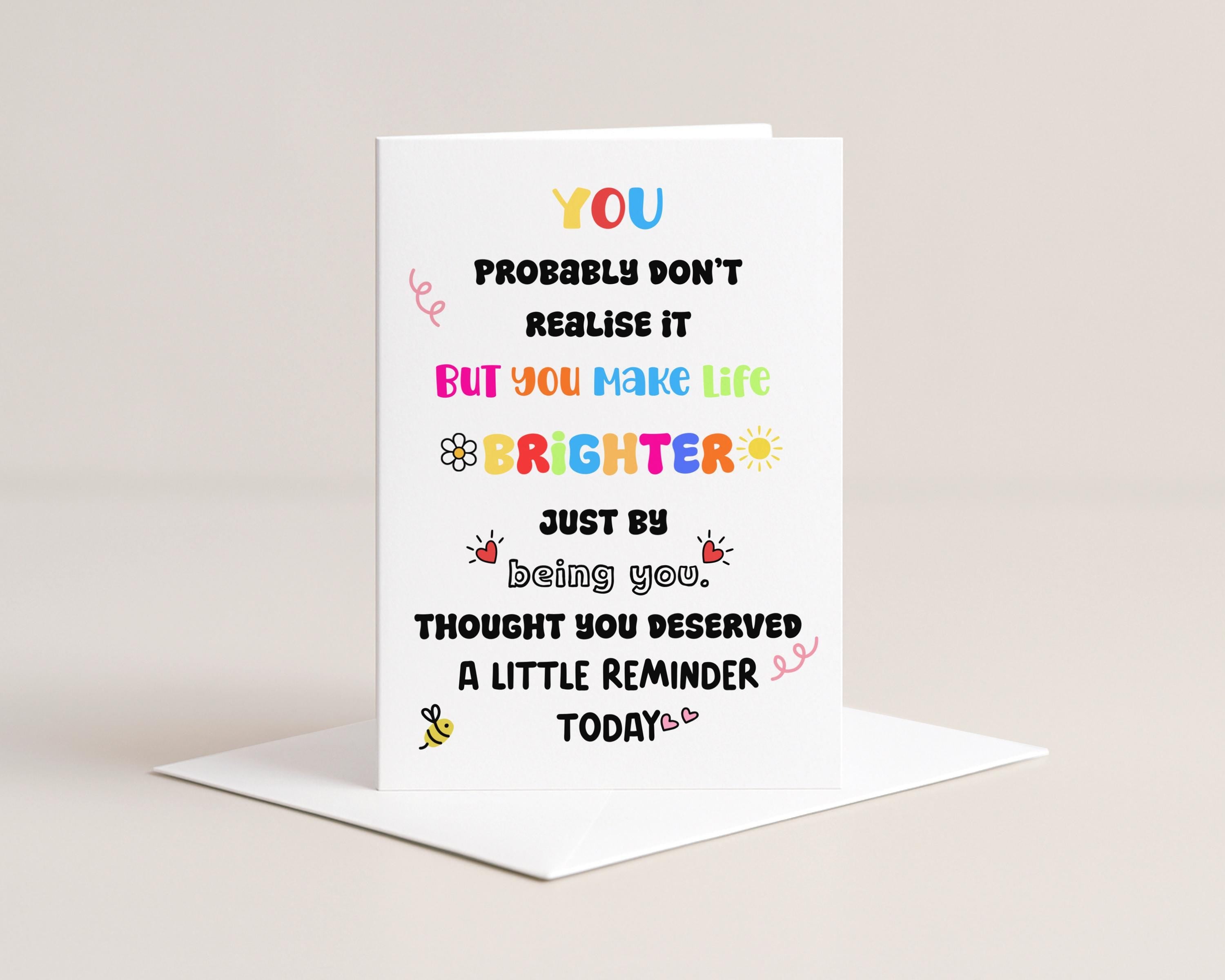 Positive Reminder Card | Affirmation Cheer Up Card | Message For Friend | Appreciation Greeting