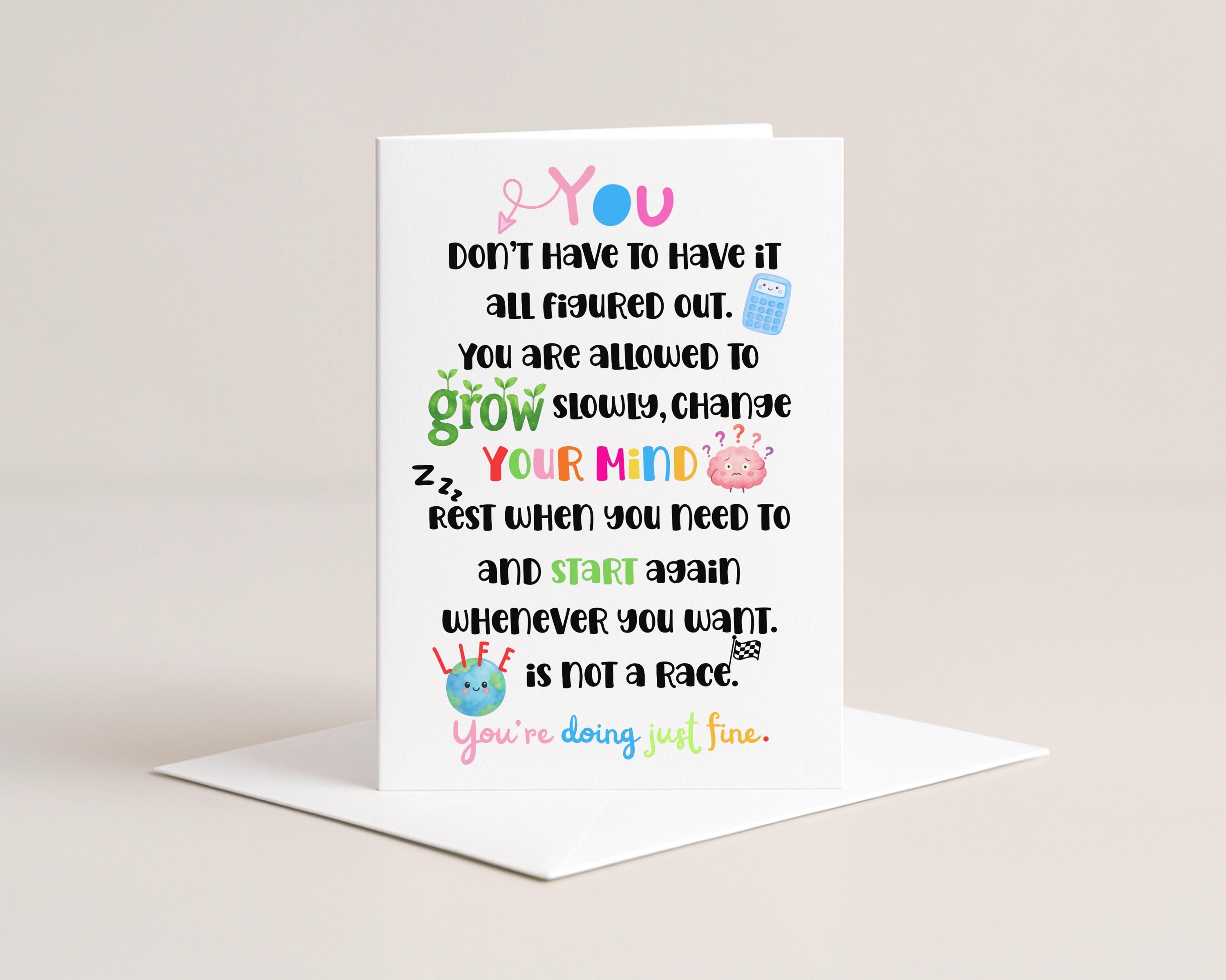 Encouragement Greetings Card | You’re Doing Just Fine | Supportive Mental Health Message just because