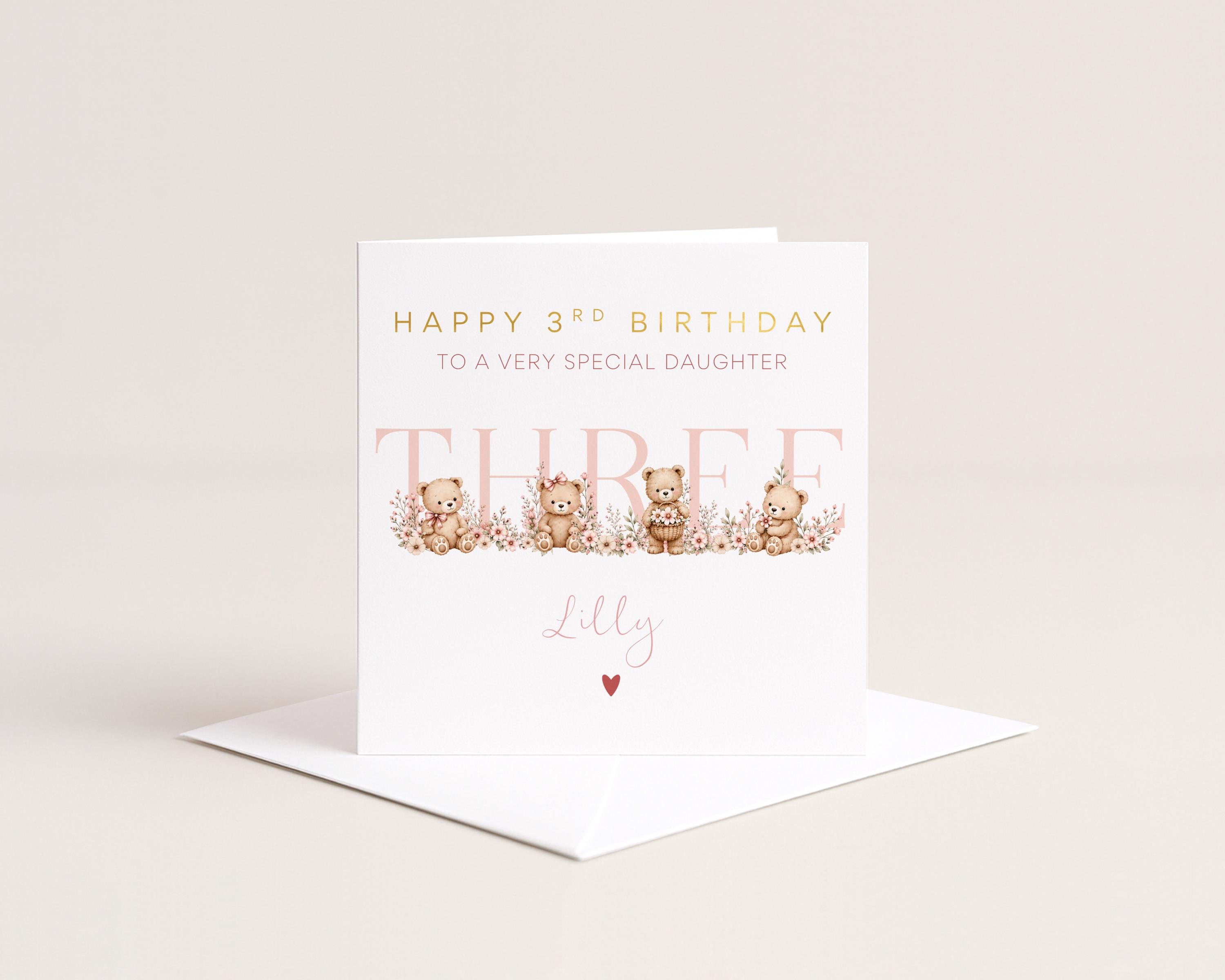 1st Birthday Card for Daughter | Personalised Age 1 2 3 4 | Goddaughter, Niece | Foiled