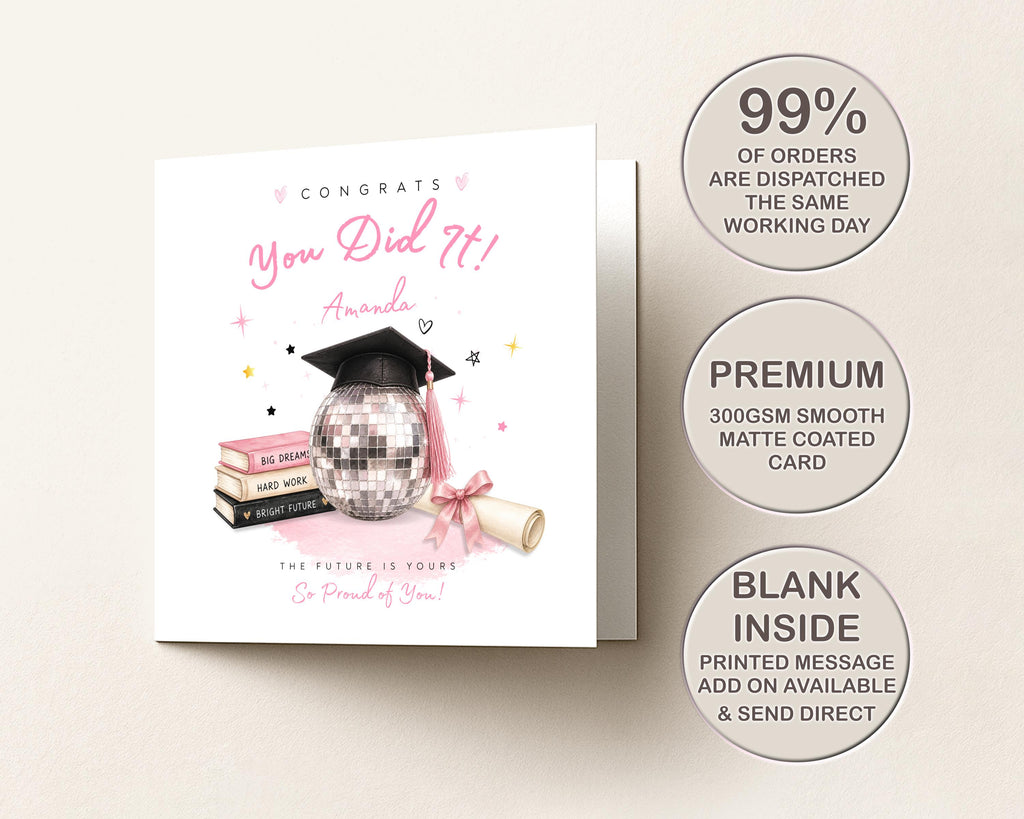 Personalised Graduation Card | Congrats You Did It | Daughter Granddaughter College High School Graduate