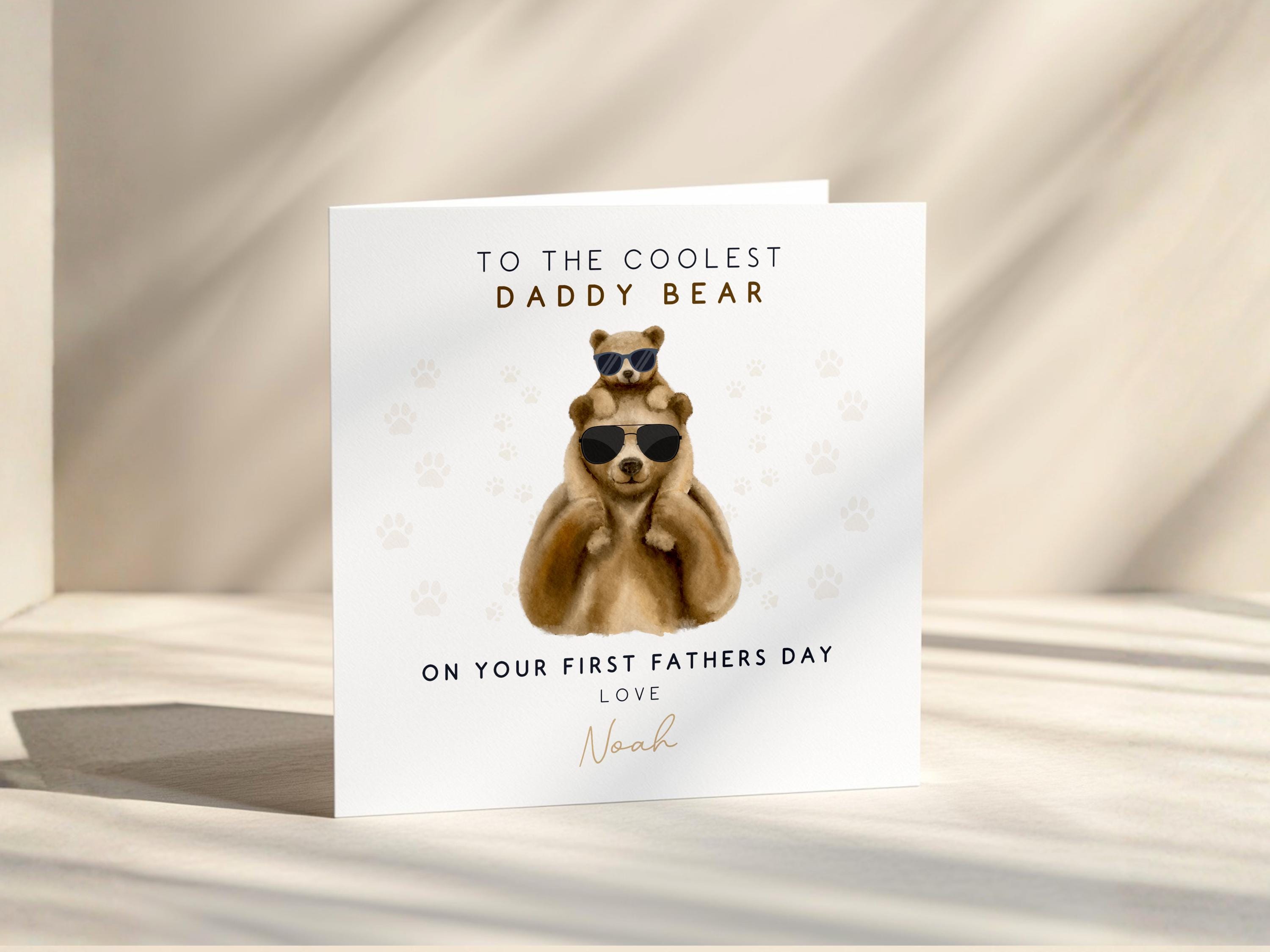 First Father’s Day Card Personalised Daddy Bear From Baby With Custom Name