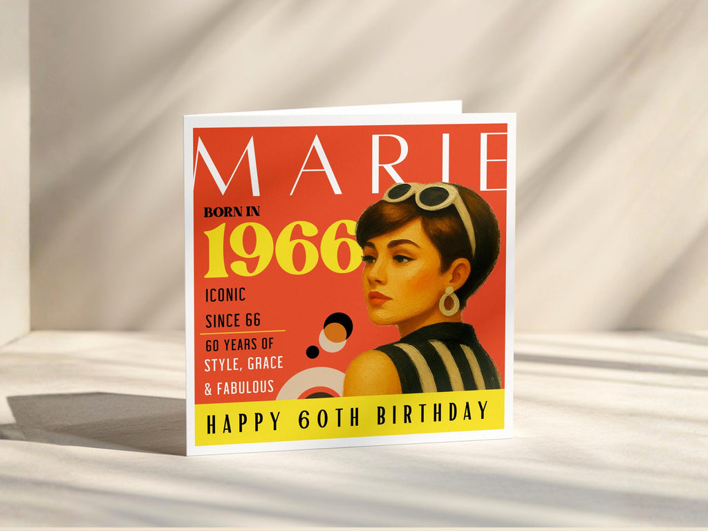 60th Birthday Card Personalised 1966 For Her Retro Magazine