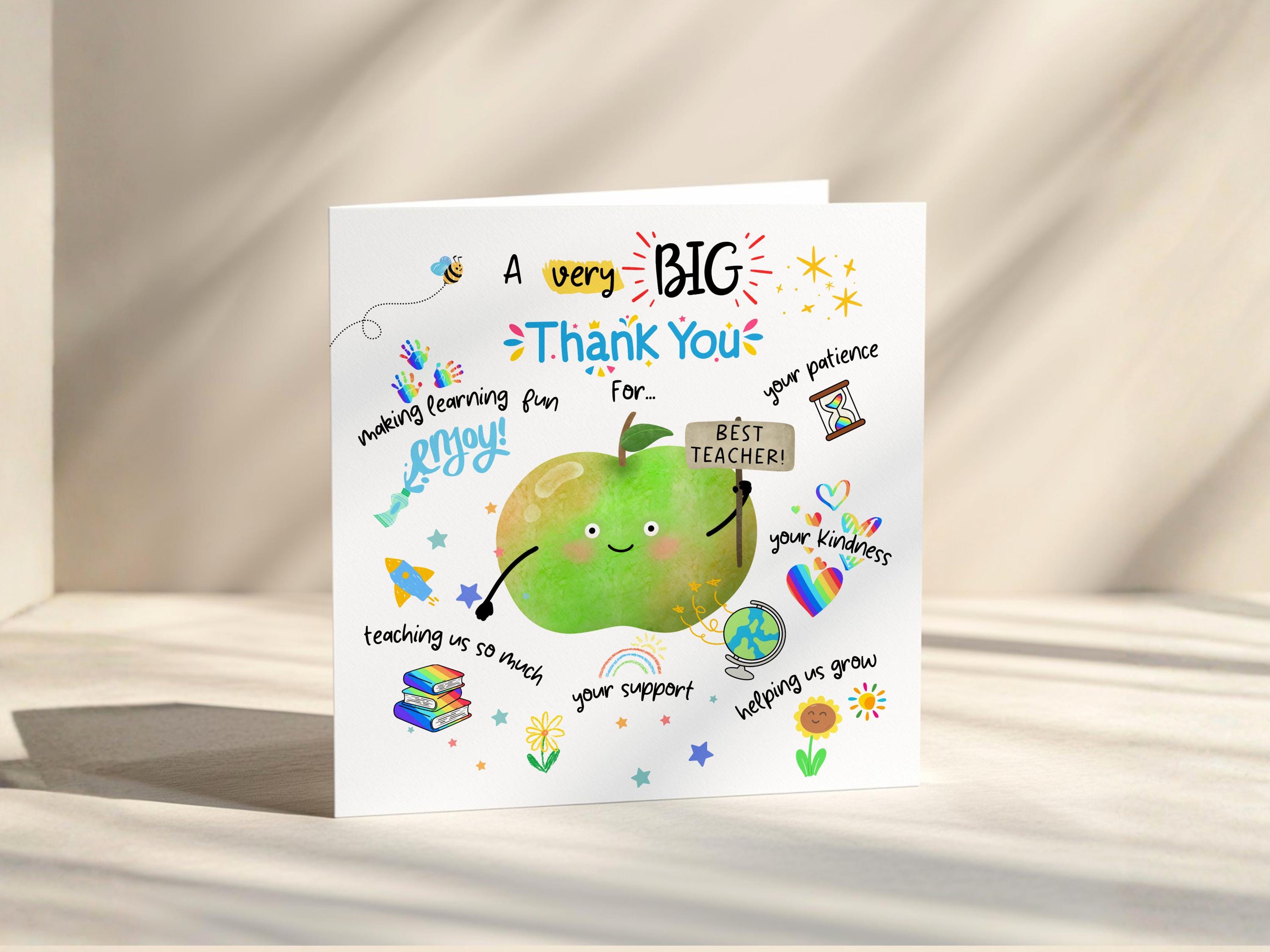 Thank You Teacher Card | Custom Name Appreciation | Teaching Assistant End Of Term | School Staff