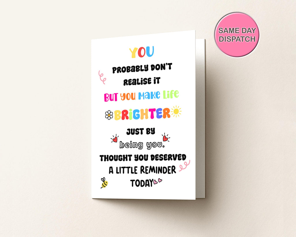 Positive Reminder Card | Affirmation Cheer Up Card | Message For Friend | Appreciation Greeting
