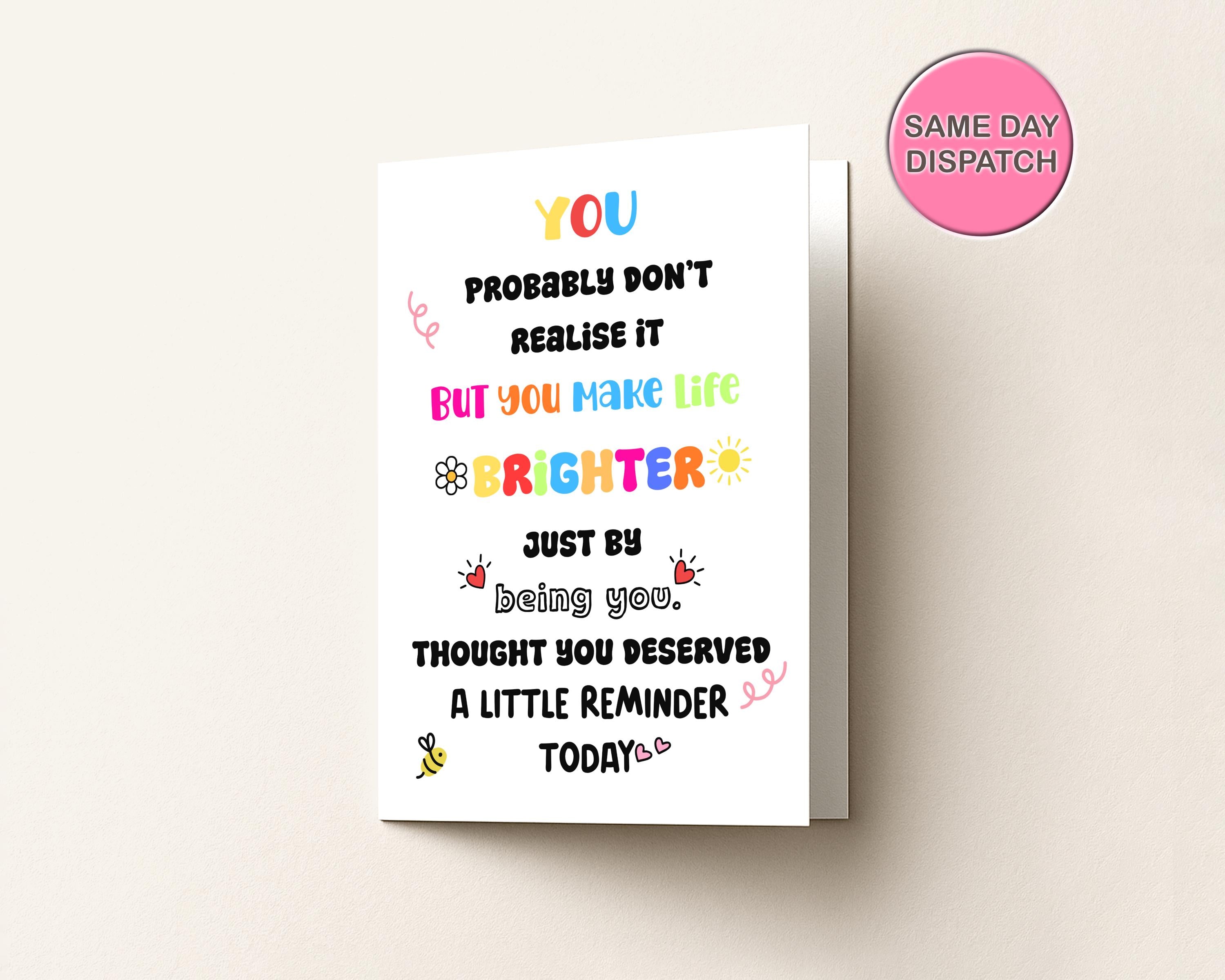 Positive Reminder Card | Affirmation Cheer Up Card | Message For Friend | Appreciation Greeting