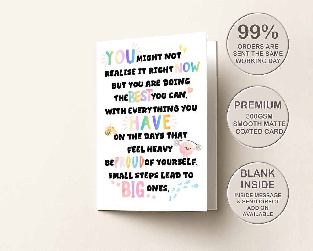 Uplifting Affirmation Card | Encouragement, Self Care, Mental Health Support (5x7 Inch)