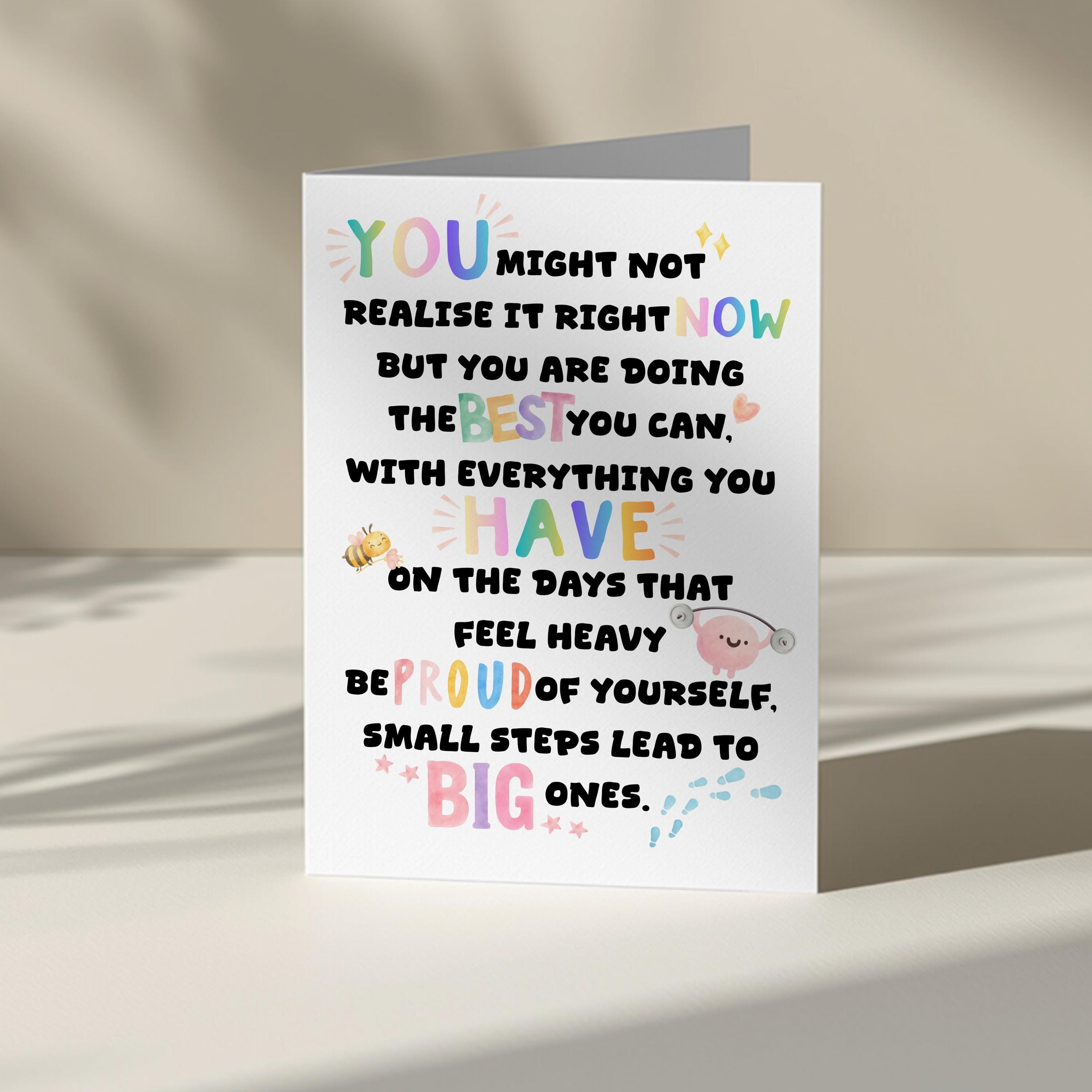 Uplifting Affirmation Card | Encouragement, Self Care, Mental Health Support (5x7 Inch)