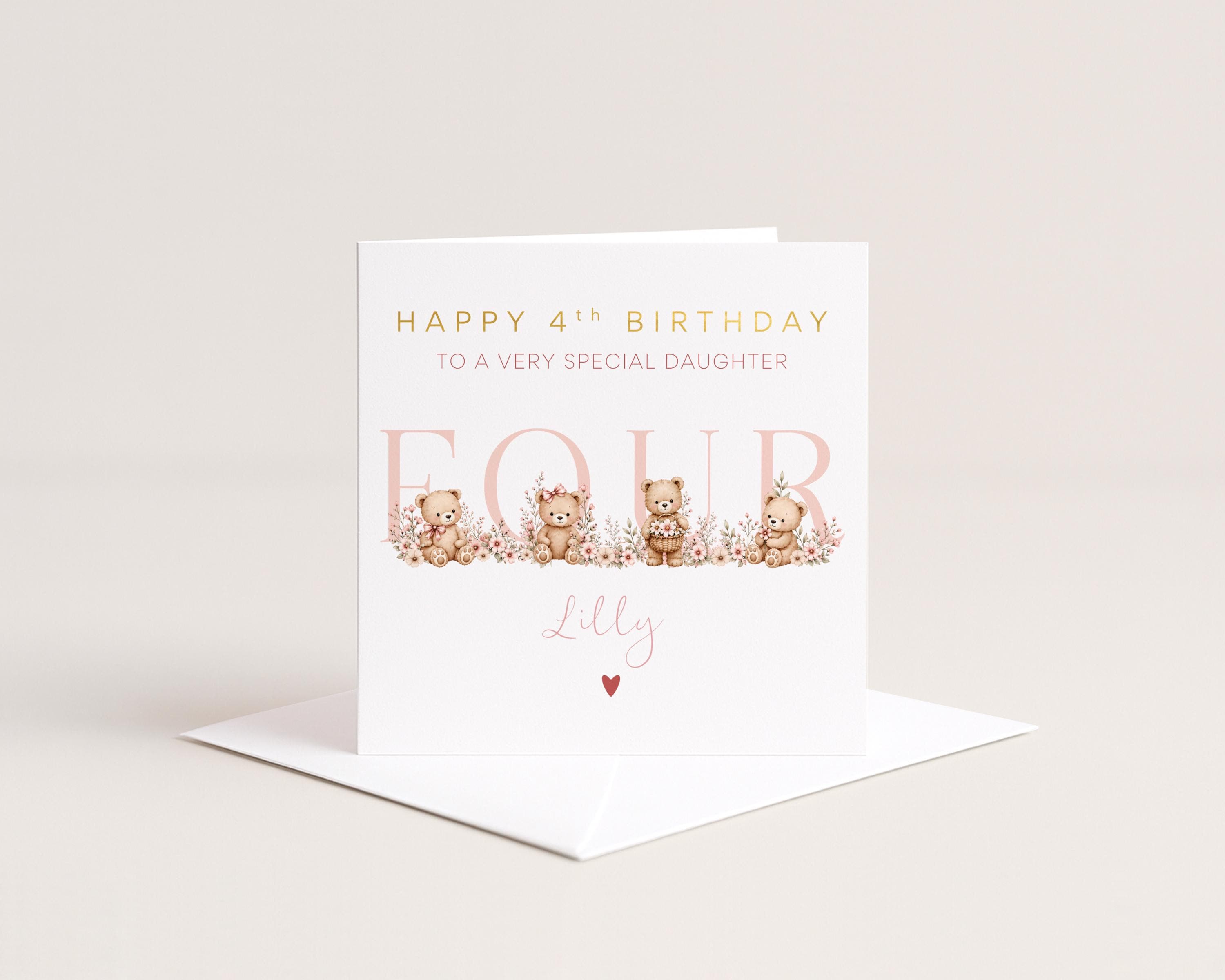 1st Birthday Card for Daughter | Personalised Age 1 2 3 4 | Goddaughter, Niece | Foiled