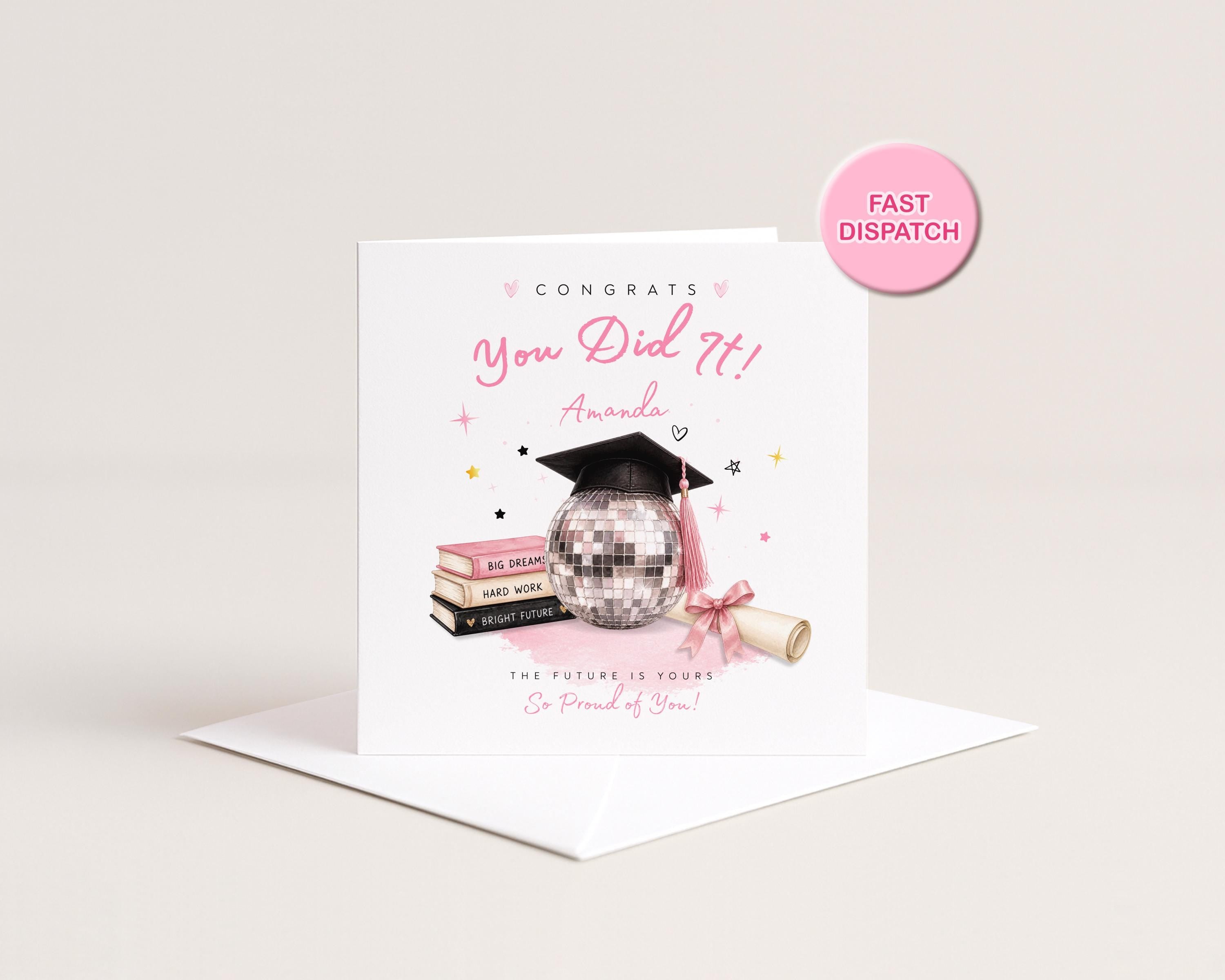 Personalised Graduation Card | Congrats You Did It | Daughter Granddaughter College High School Graduate