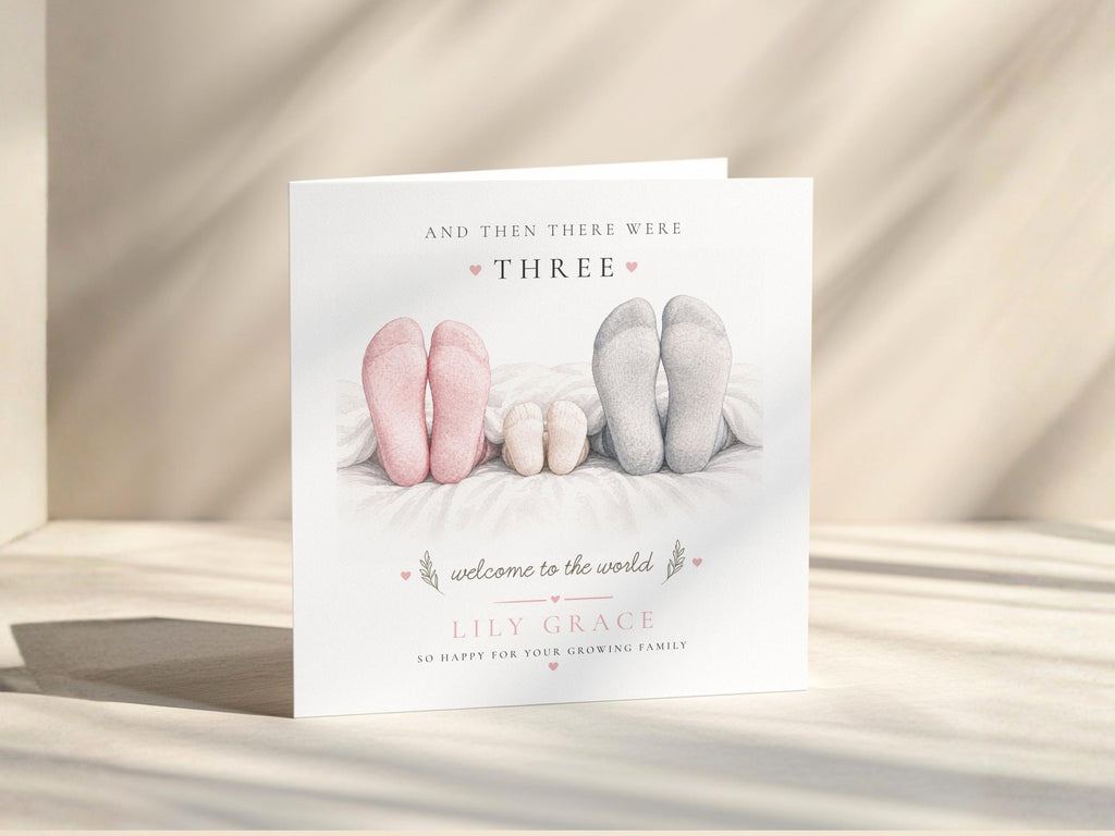 New Baby Card | Personalised Welcome to the World | Custom Name | Daughter Son Grandchild | Newborn Gift