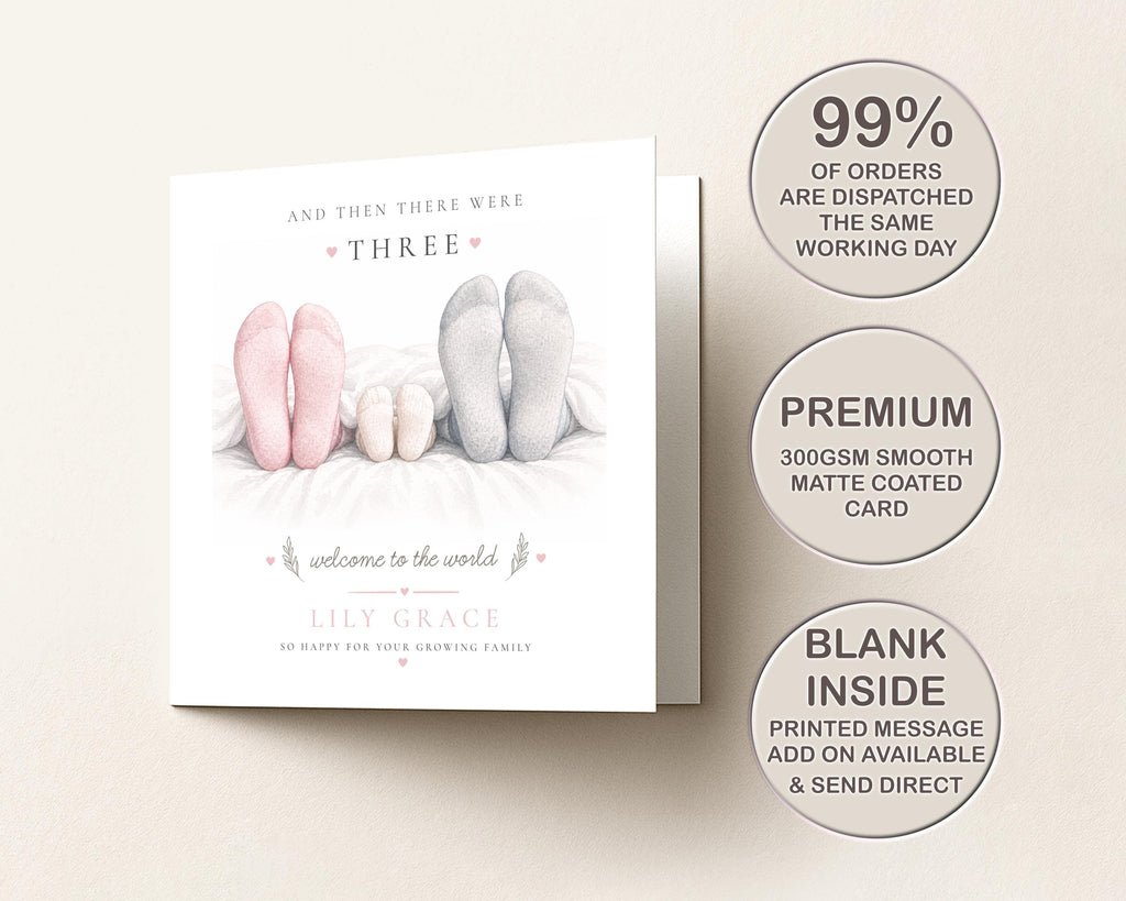 New Baby Card | Personalised Welcome to the World | Custom Name | Daughter Son Grandchild | Newborn Gift