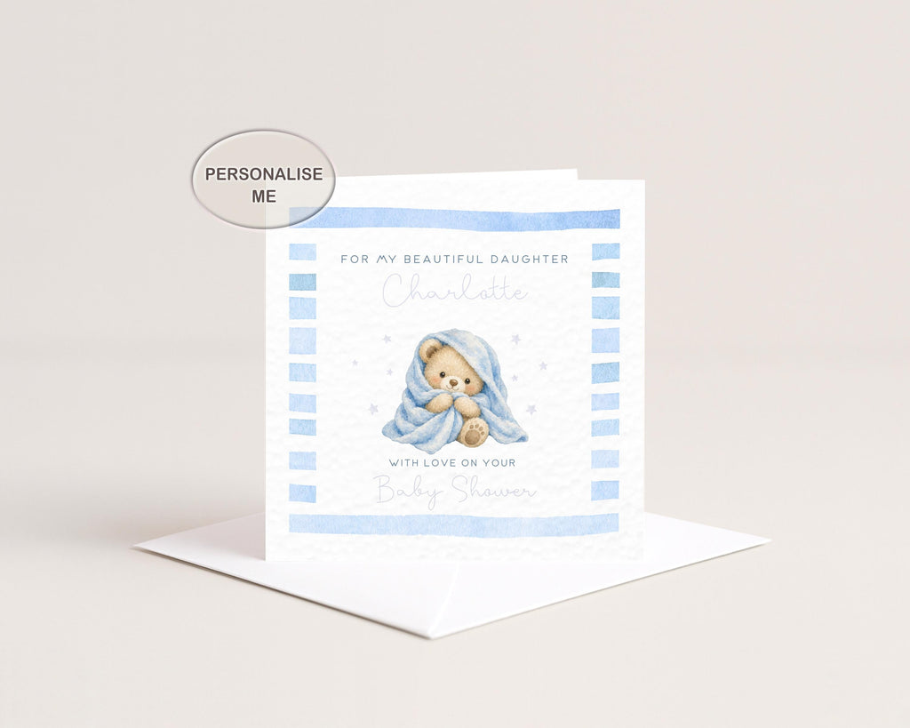 Baby Shower Card For Daughter, Granddaughter Or Friend: Personalised New Mum Keepsake With Name