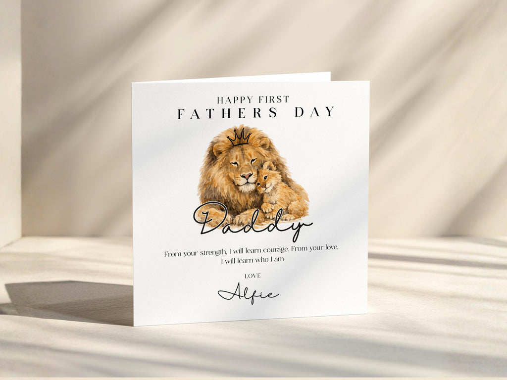 First Fathers Day Card for Dad Custom Name, New Daddy, Card from Baby Personalised