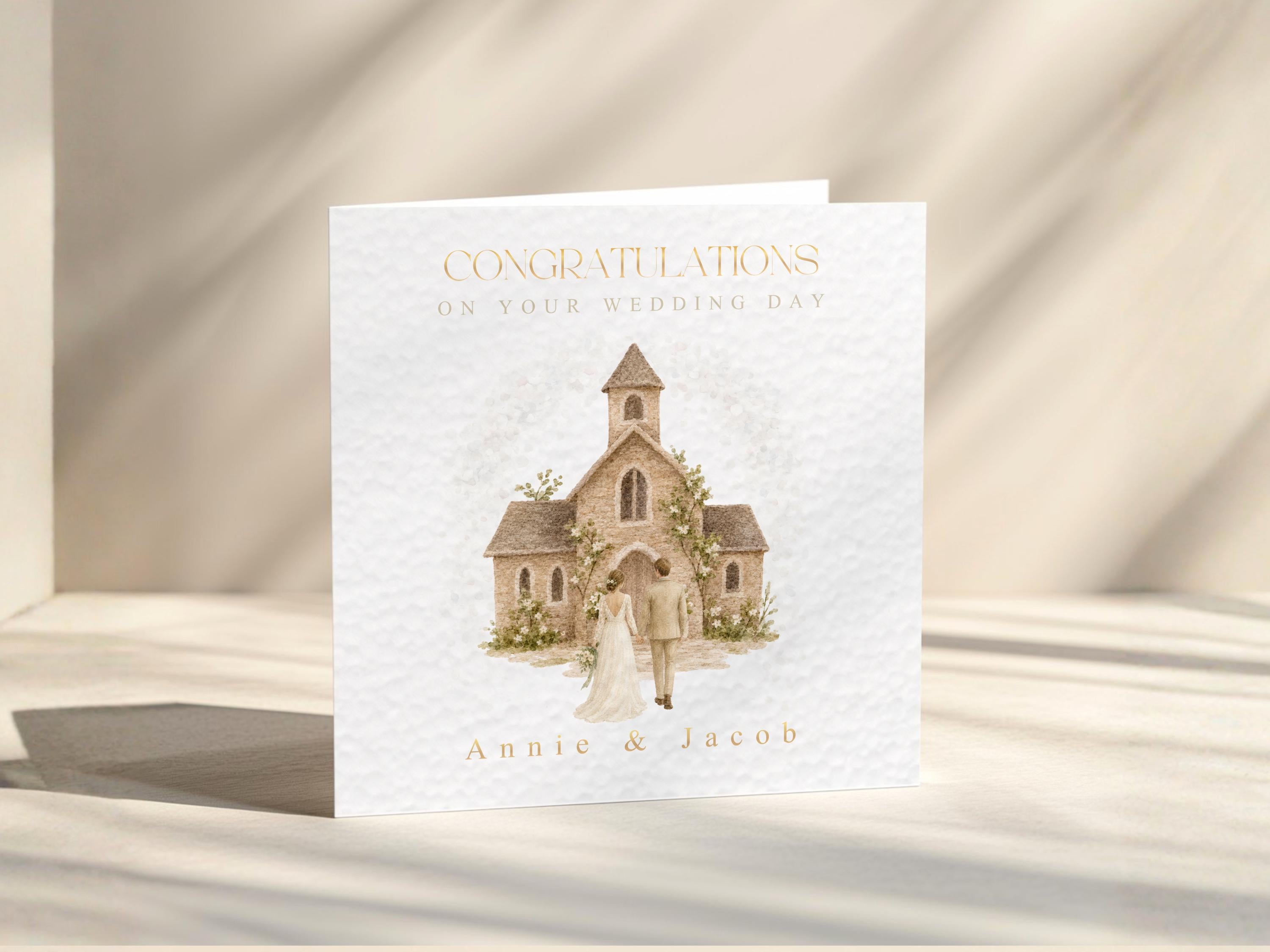 Wedding Day Card: Gold Foil Personalised For Daughter, Son, Grandson, Friend,  Newly Weds