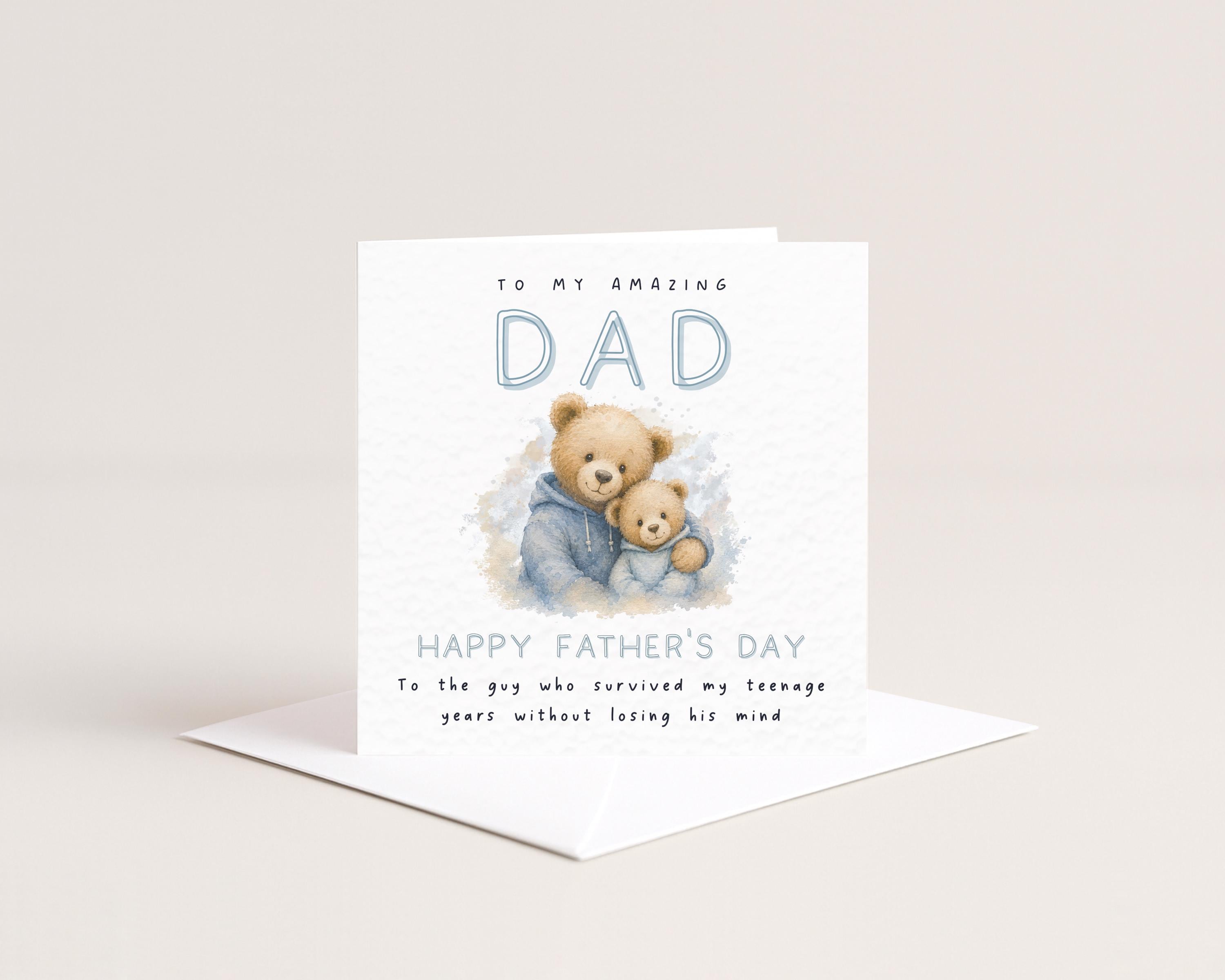 Father’s Day Card For Dad From Grown Up Daughter, Son: Funny Teenage Years, Humour