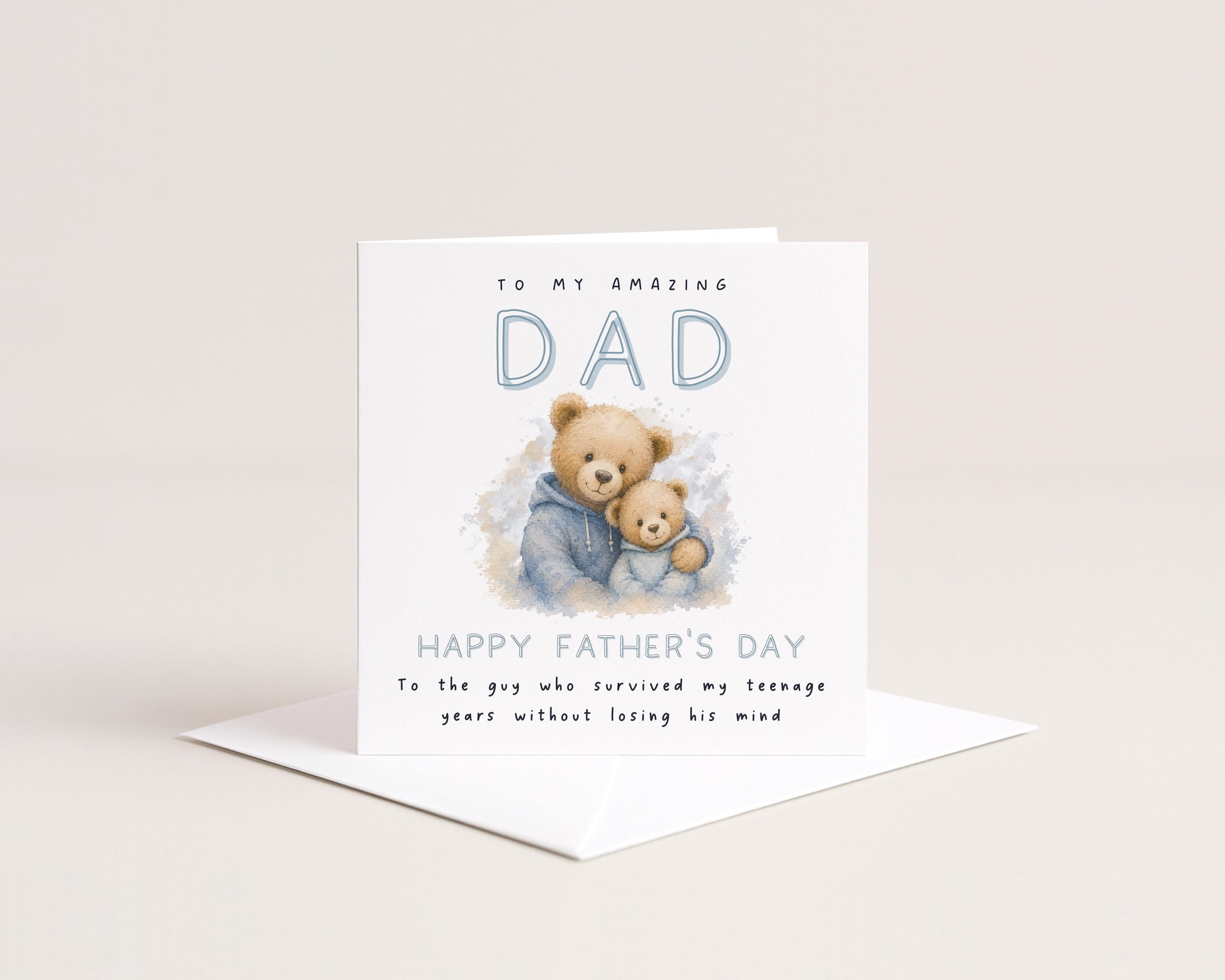 Father’s Day Card For Dad From Grown Up Daughter, Son: Funny Teenage Years, Humour