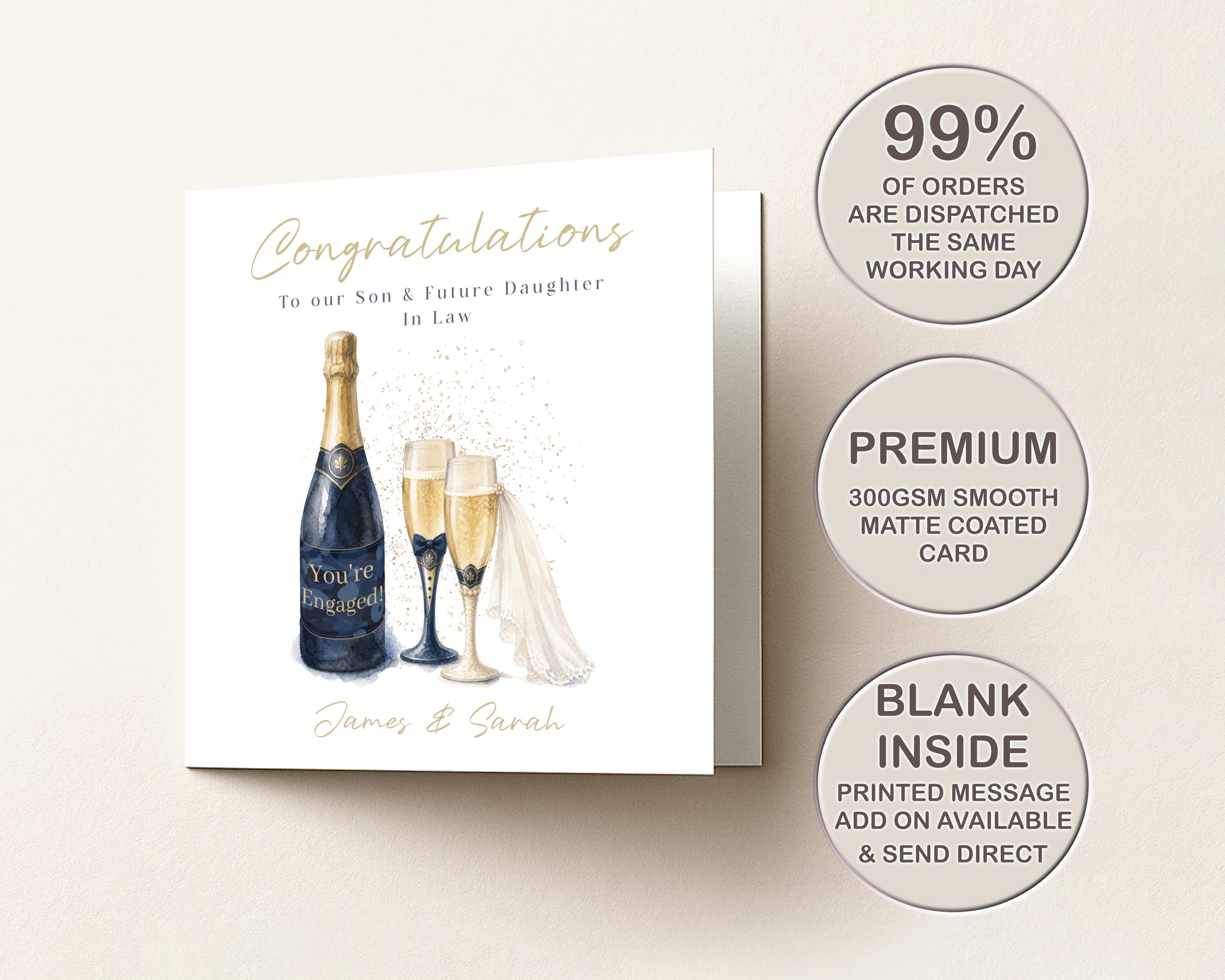 Personalised Engagement Card | Son Or Daughter Engagement | Future In Law | Marriage | Couple