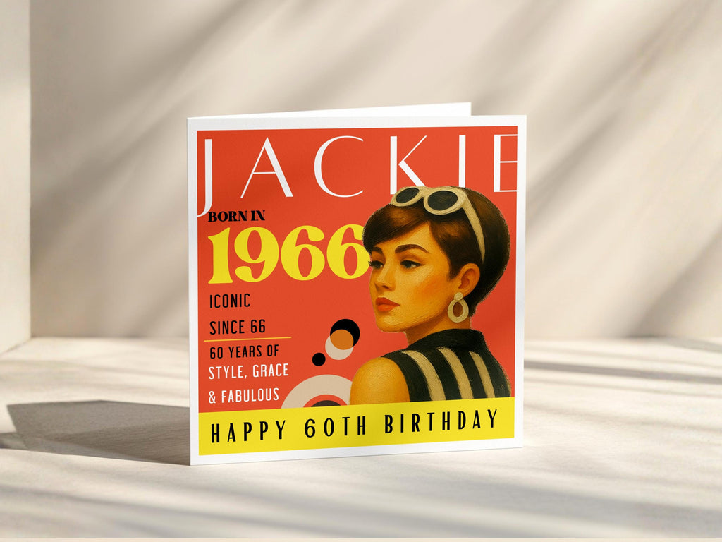 60th Birthday Card Personalised 1966 For Her Retro Magazine