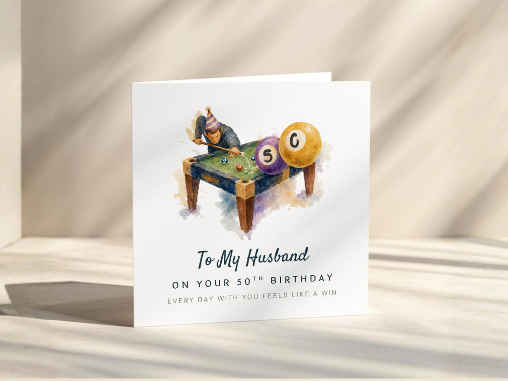 Birthday Card For Husband, Pool Theme 40th, 50th, 60th: Pool Lover From Wife