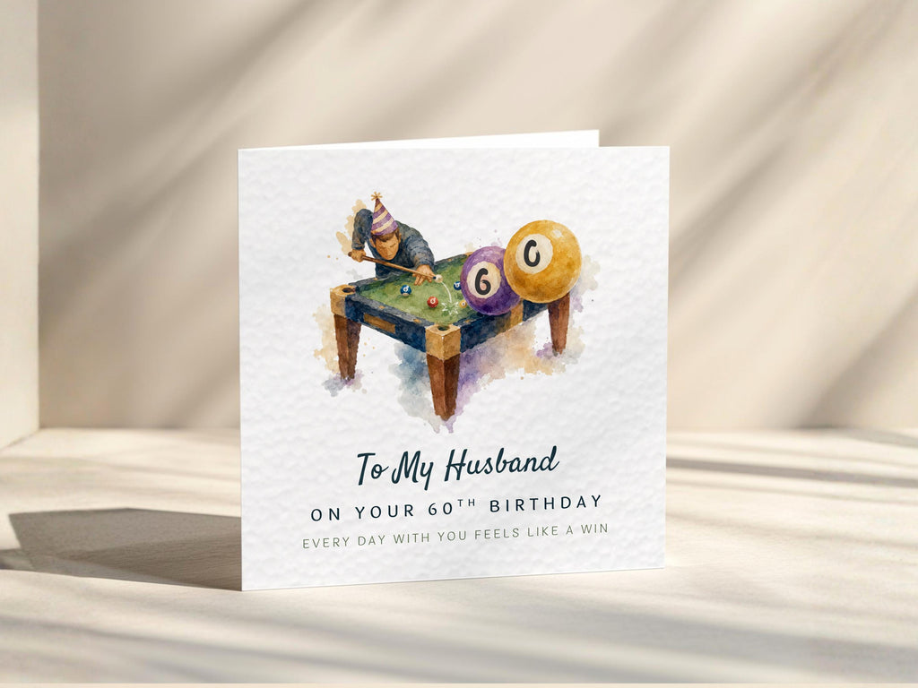 Birthday Card For Husband, Pool Theme 40th, 50th, 60th: Pool Lover From Wife