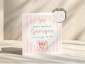Personalised Birthday Card for Daughter, Granddaughter, Niece, Sister, Friend – Pearl Embellished Gift Bag Design