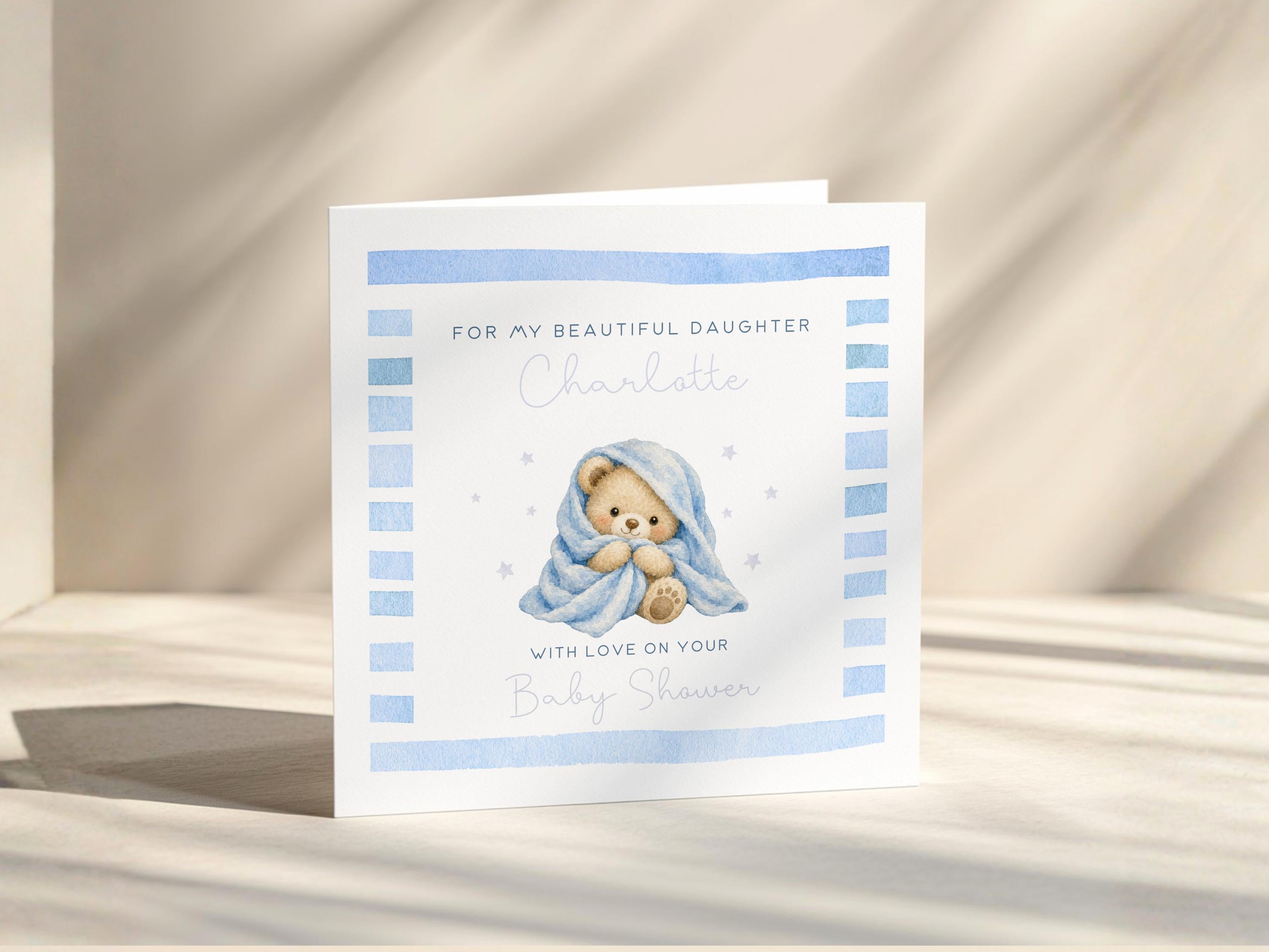 Baby Shower Card For Daughter, Granddaughter Or Friend: Personalised New Mum Keepsake With Name