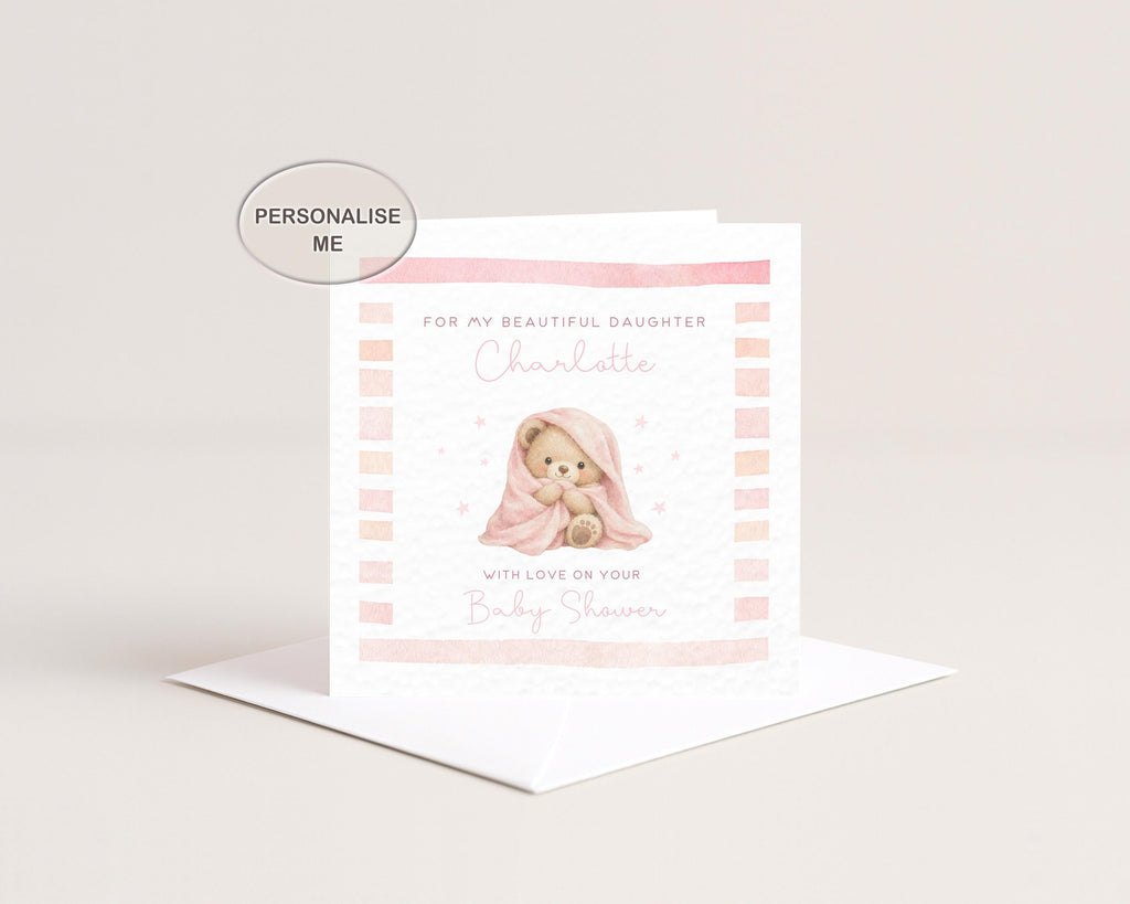 Baby Shower Card For Daughter, Granddaughter Or Friend: Personalised New Mum Keepsake With Name