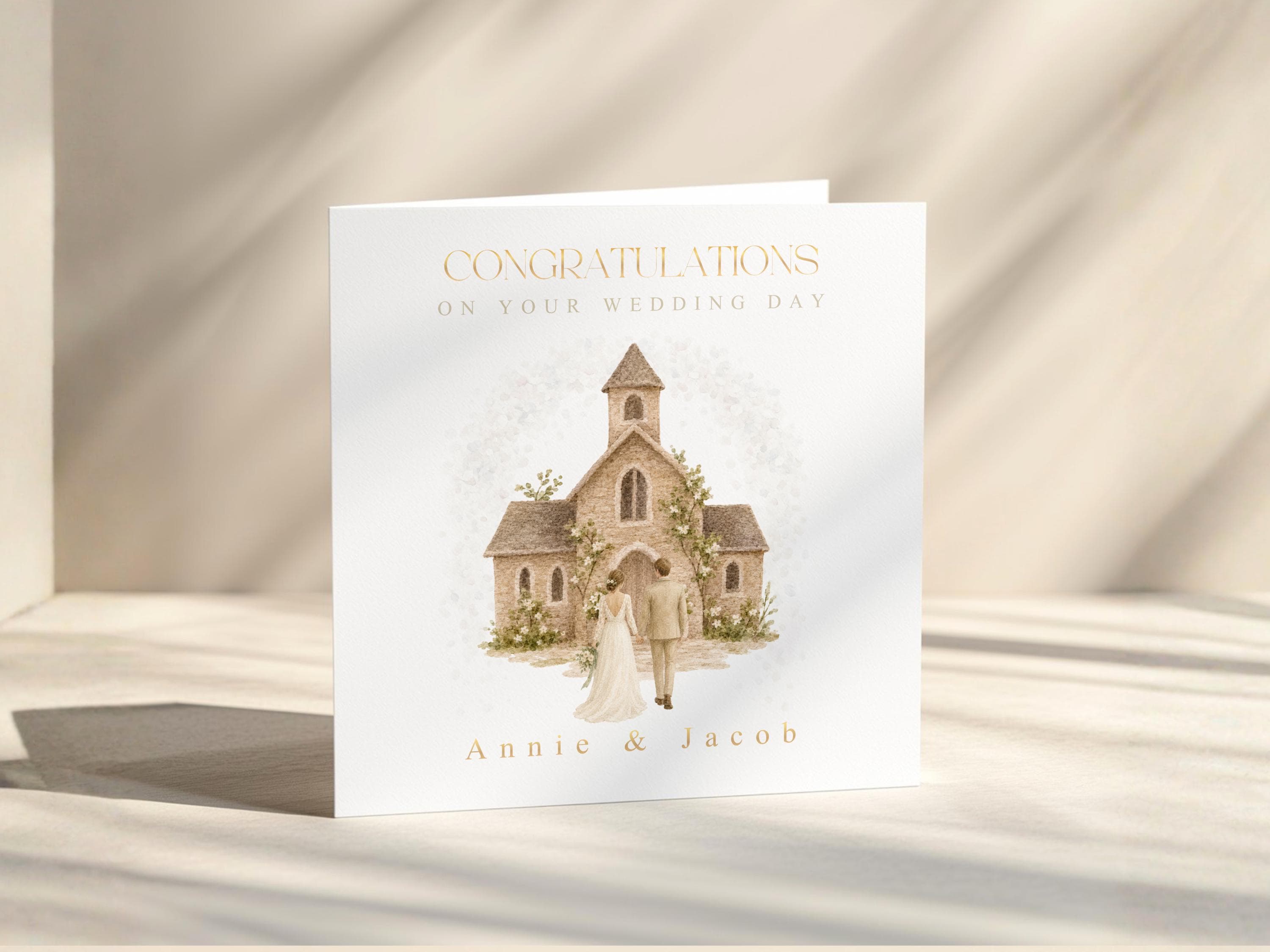 Wedding Day Card: Gold Foil Personalised For Daughter, Son, Grandson, Friend,  Newly Weds