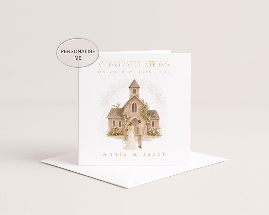 Wedding Day Card: Gold Foil Personalised For Daughter, Son, Grandson, Friend,  Newly Weds