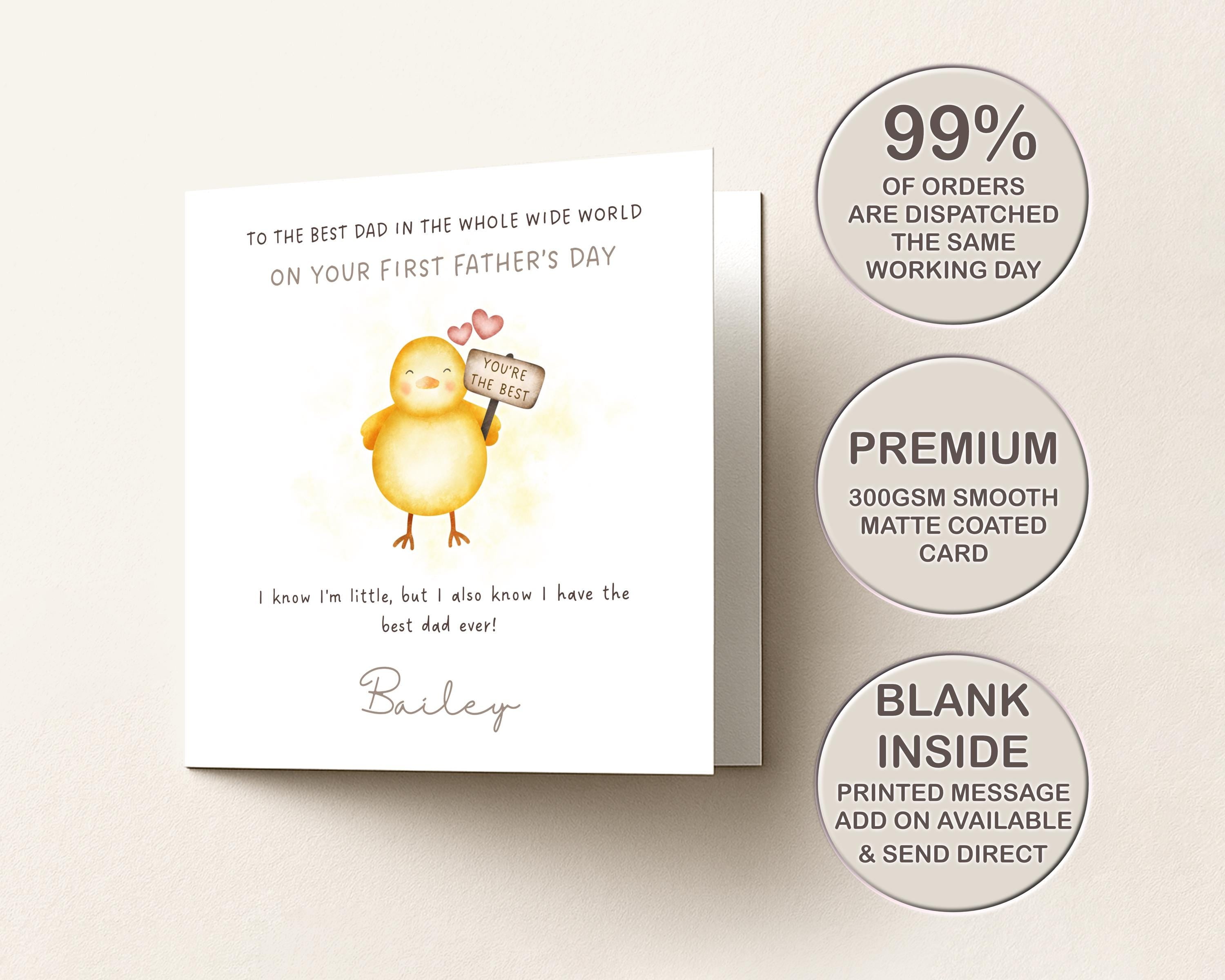 1st Father's Day Card From Baby To Daddy Personalised Name, New dad card