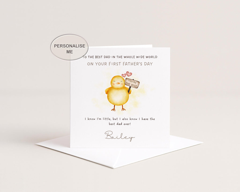 1st Father's Day Card From Baby To Daddy Personalised Name, New dad card