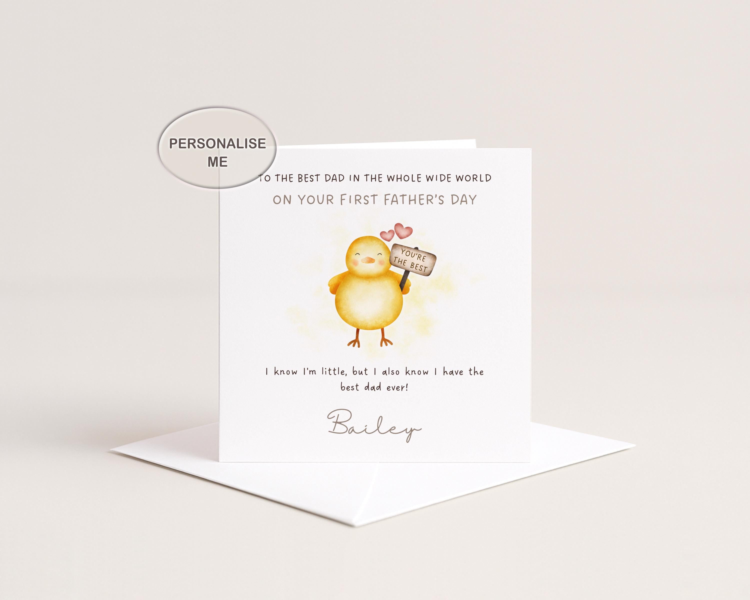 1st Father's Day Card From Baby To Daddy Personalised Name, New dad card