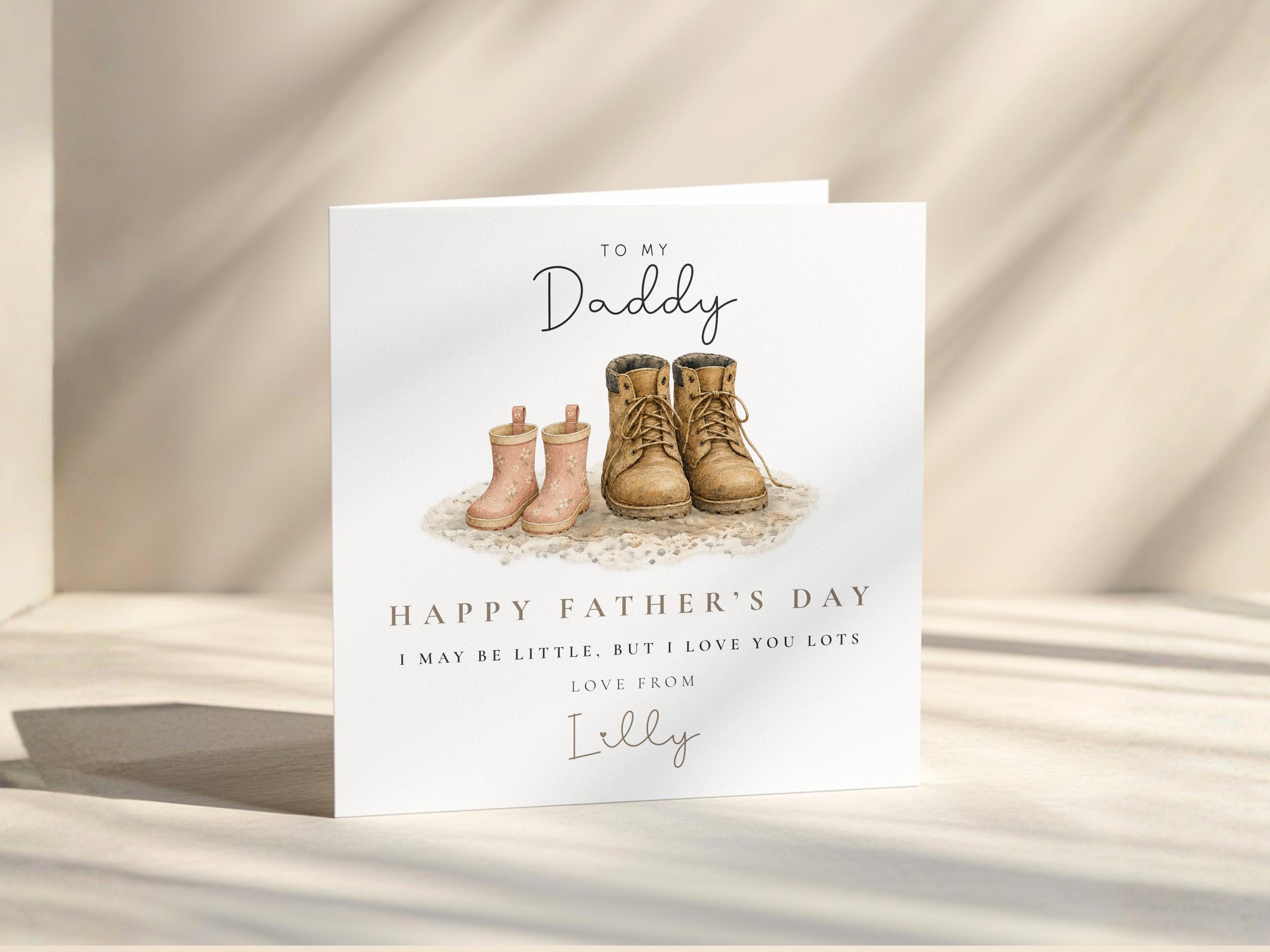 Daddy Father's Day Card From Daughter: Personalised Dad From Son Or Little One, Baby
