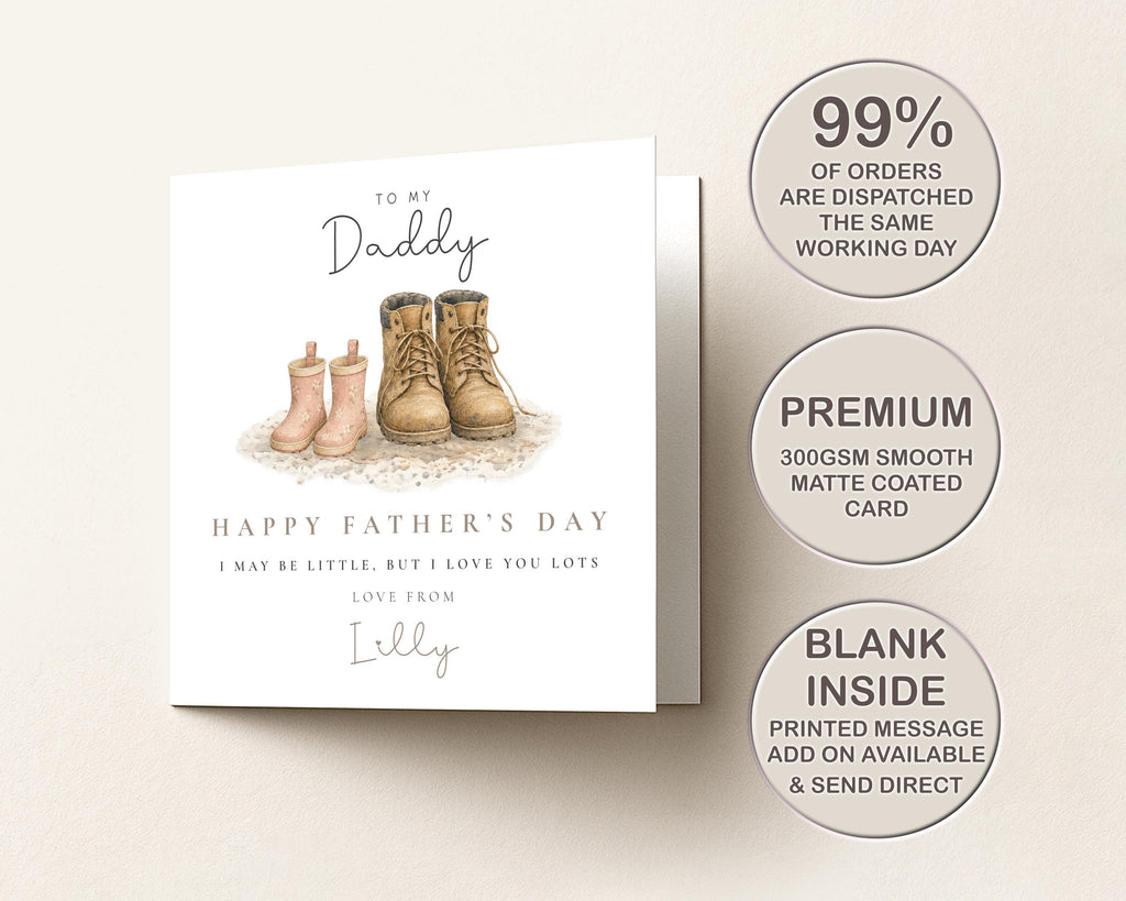 Daddy Father's Day Card From Daughter: Personalised Dad From Son Or Little One, Baby