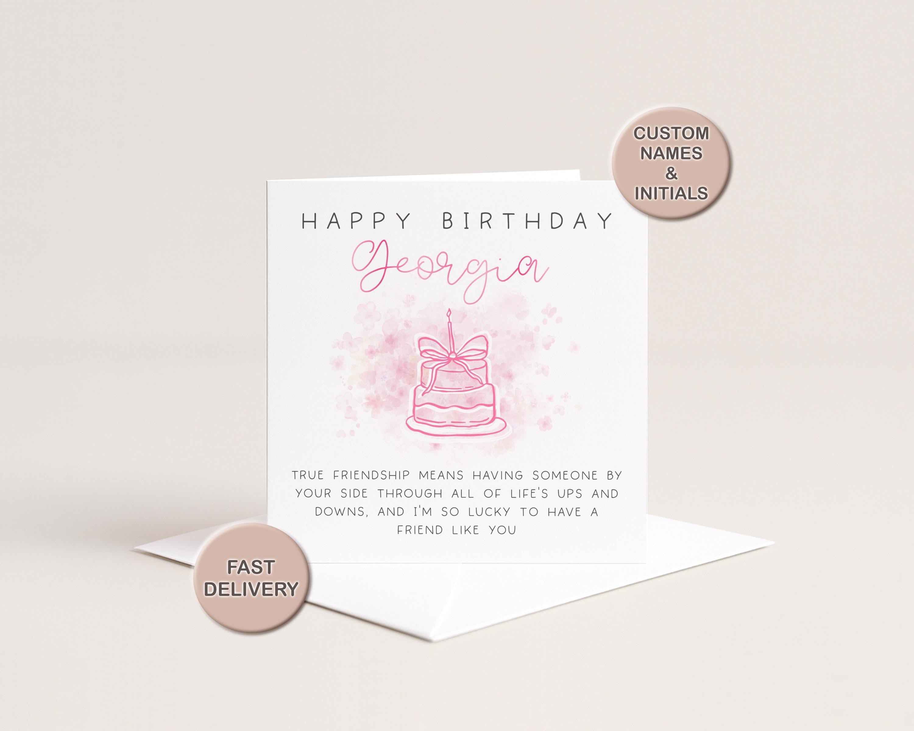 Personalised Birthday Card for  Friend | Custom Name for Her | Bestie Bday | Sister Greeting | Daughter