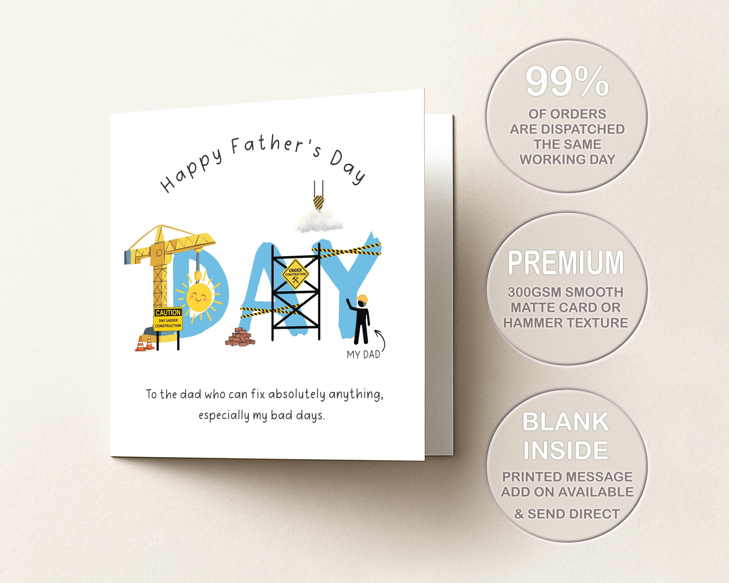 Father’s Day Card for Dad From Daughter or Son, DIY Tools Card Handyman
