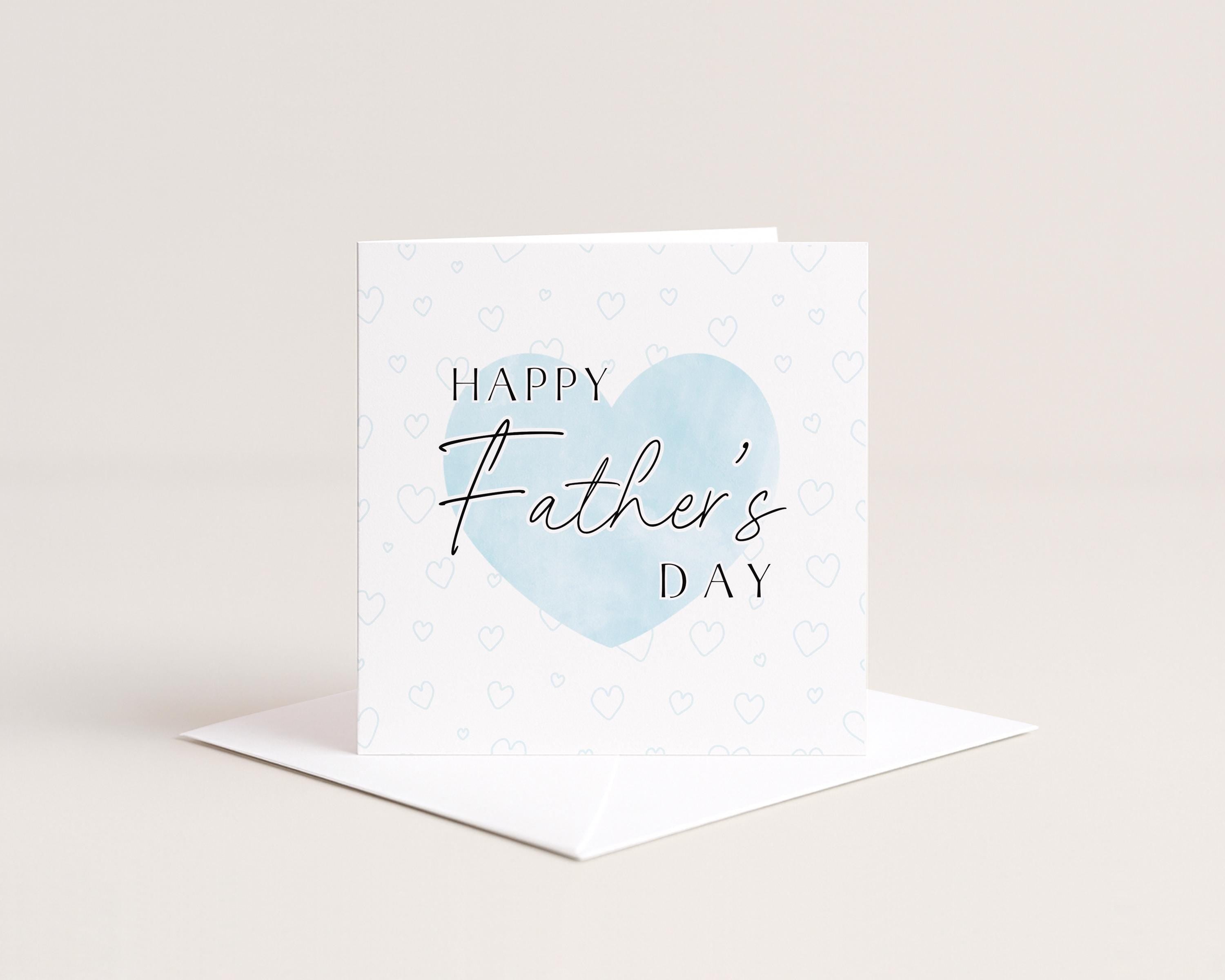 Father’s Day Card for Dad, Simple Blue Heart Design, Happy Father’s Day Greeting