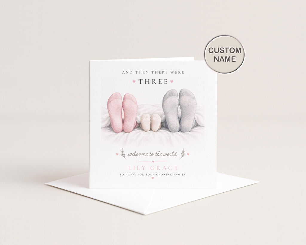 New Baby Card | Personalised Welcome to the World | Custom Name | Daughter Son Grandchild | Newborn Gift