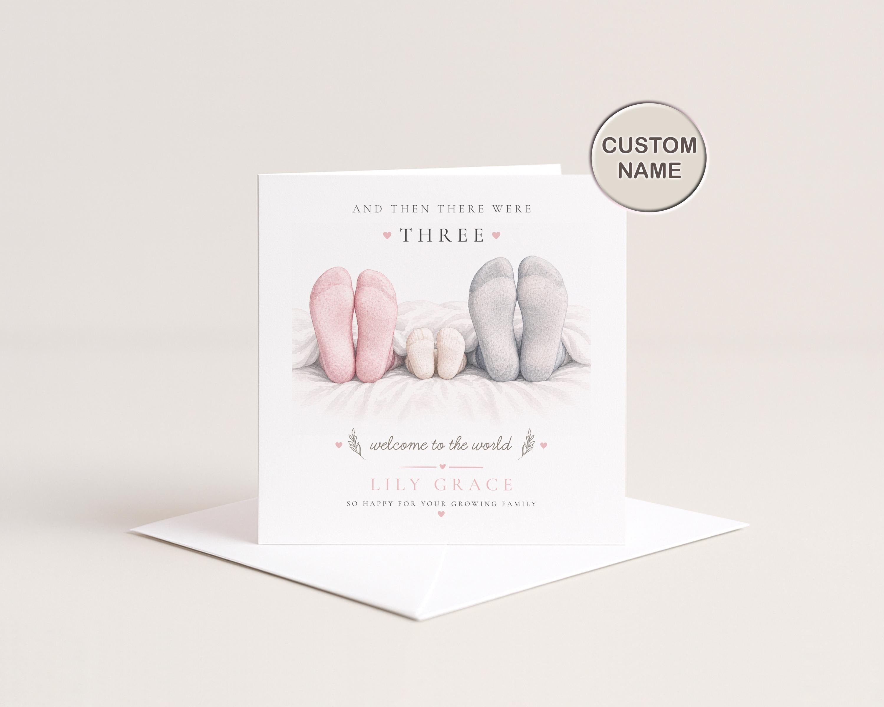 New Baby Card | Personalised Welcome to the World | Custom Name | Daughter Son Grandchild | Newborn Gift