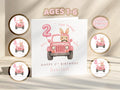 Girls Personalised Birthday Card Custom Name: Daughter Or Granddaughter, Pink Bunny Theme